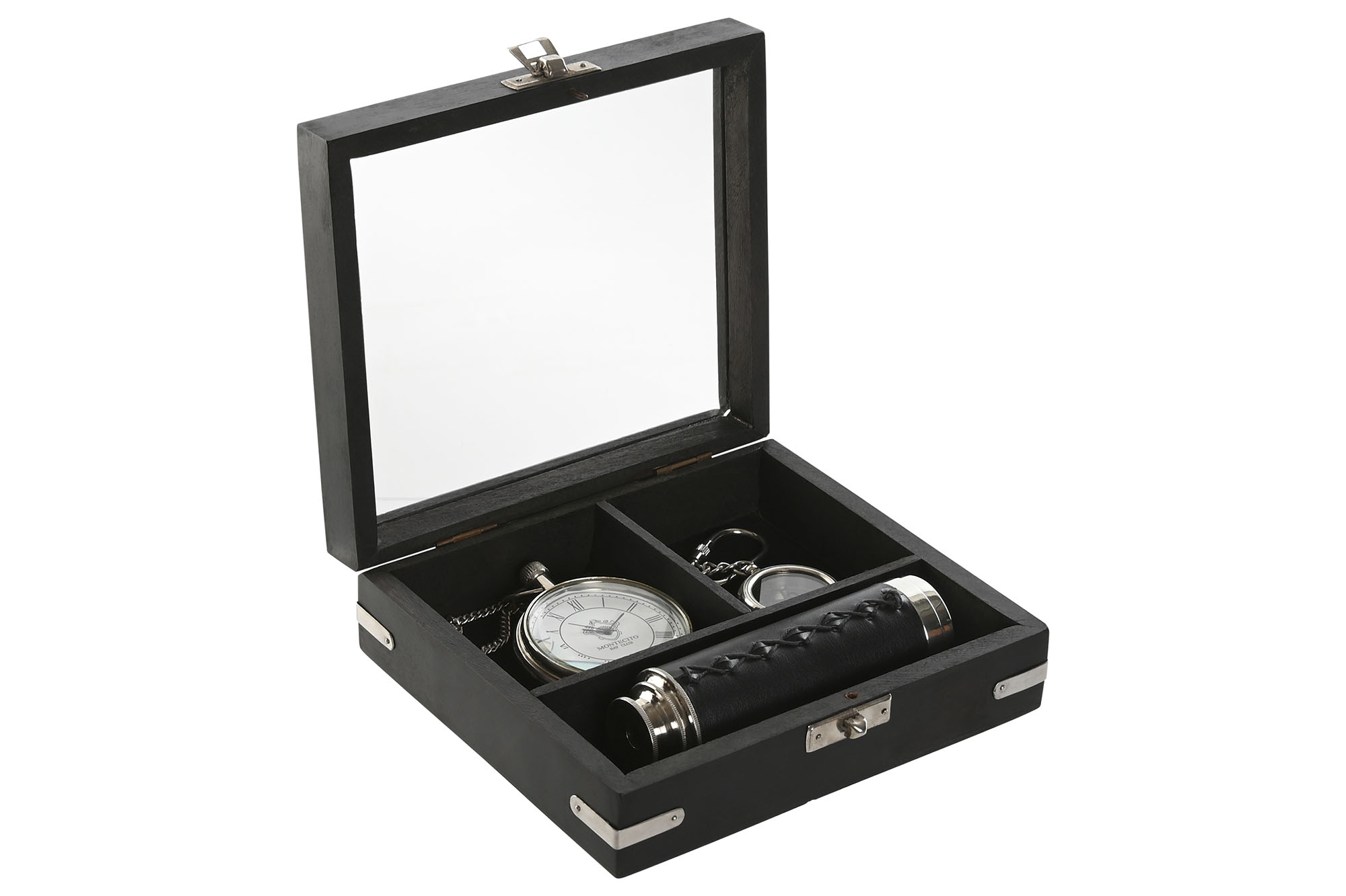 REGALO SET 3 MANGO LATON 16X14X5 BRUJULA NEGRO