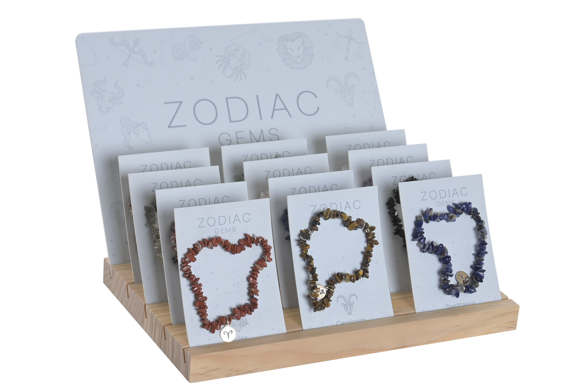 PULSERAS GEMAS 1X0,8X18,5 SIGNOS DEL ZODIACO 12 SU