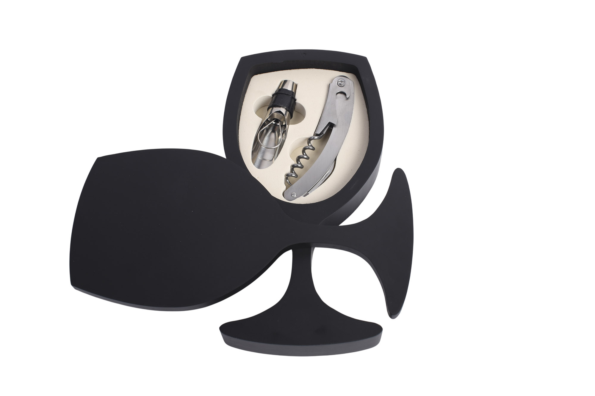 VINO SET 3 MDF INOX 11,5X22,5X4 NEGRO