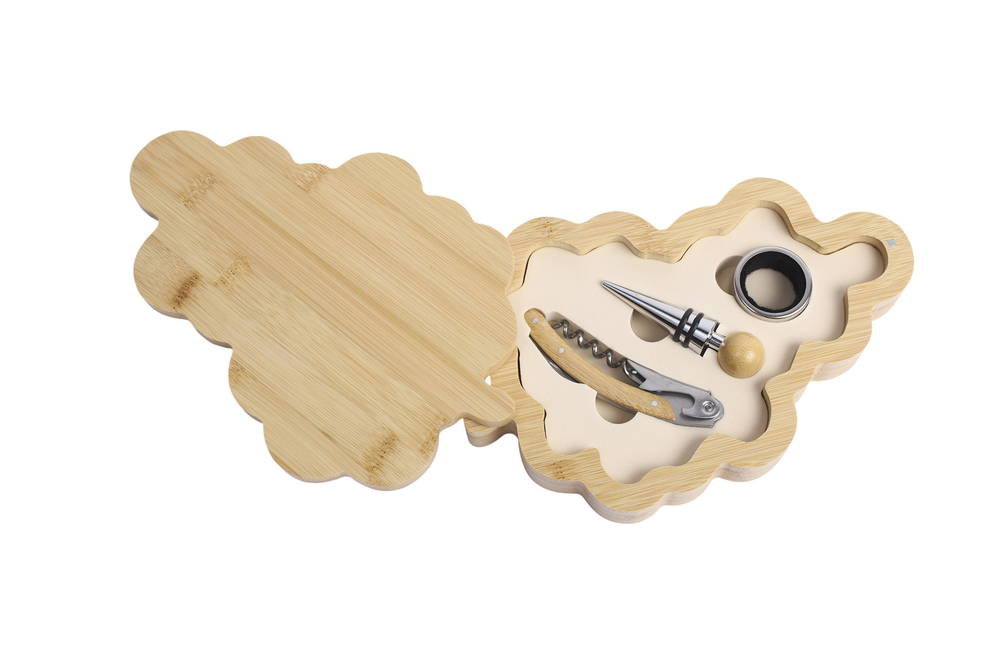 VINO SET 4 BAMBU INOX 15X24X4 NATURAL
