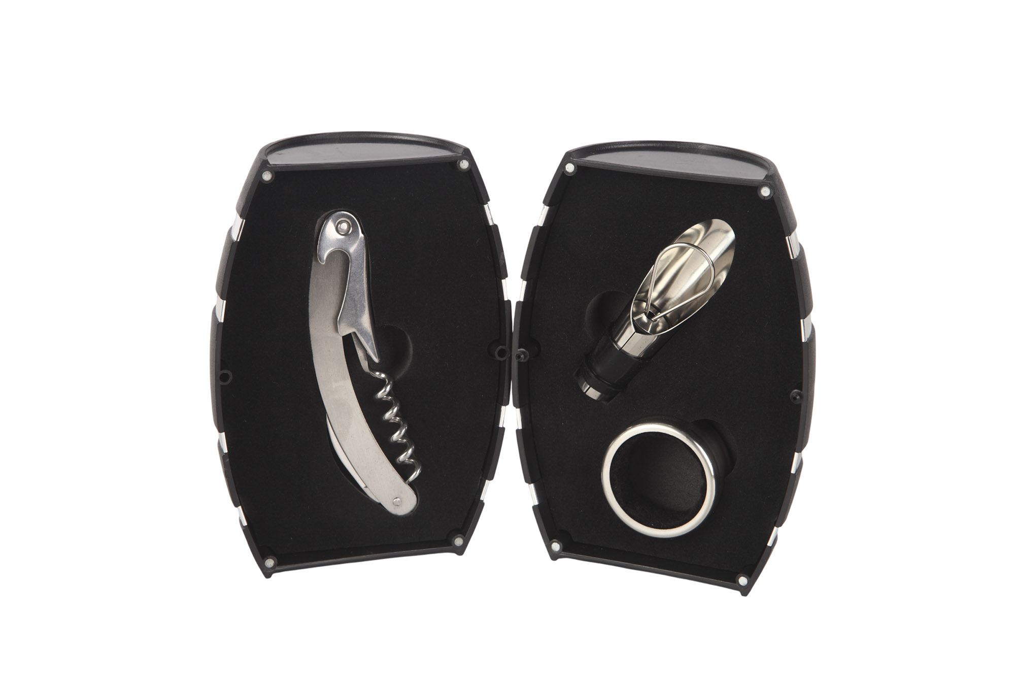 VINO SET 4 ABS INOX 7X7X14 NEGRO