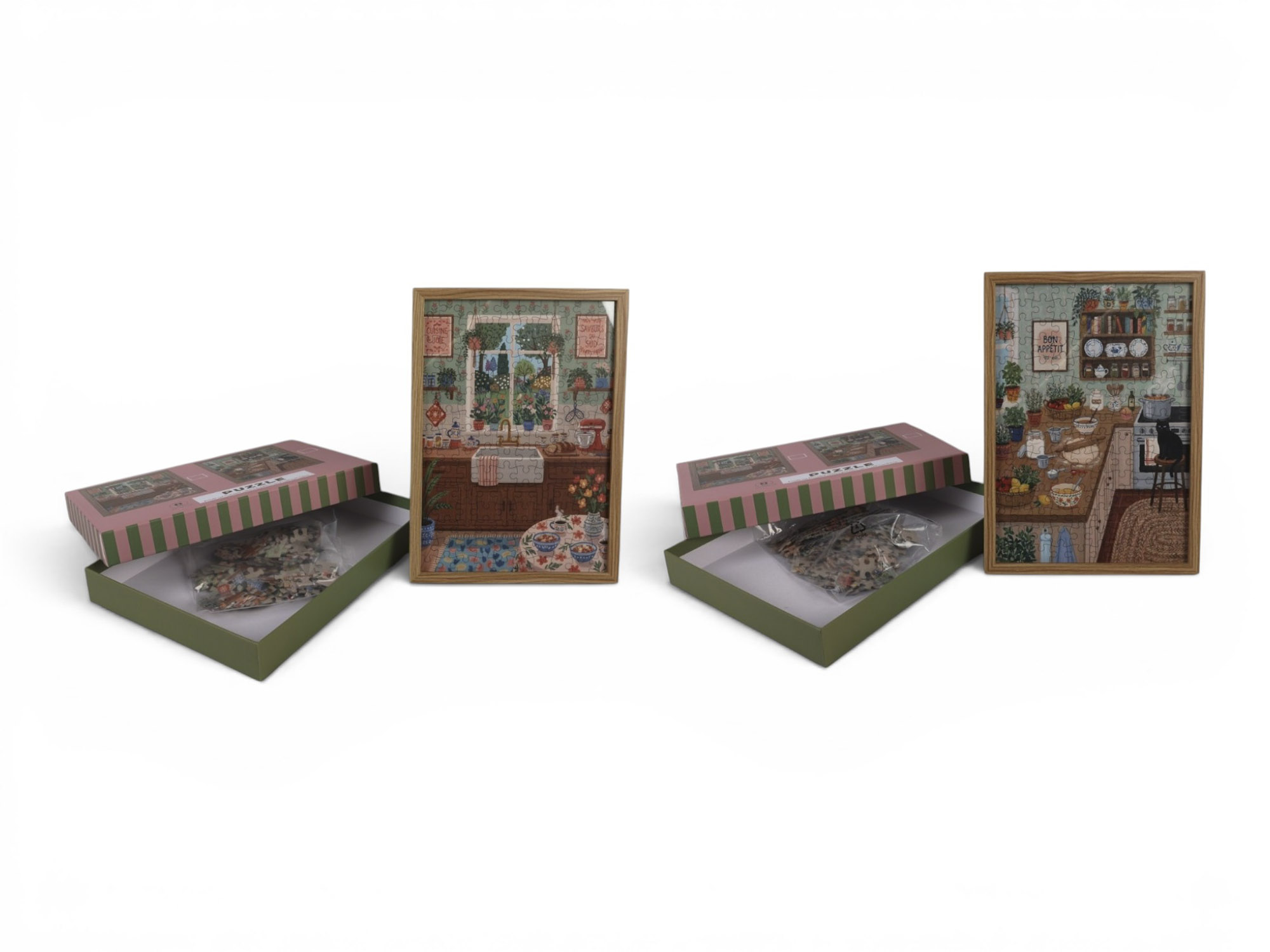 PUZZLE SET 2 MDF PAPEL 23X1X32 CAFE COCINA 2 SURT.