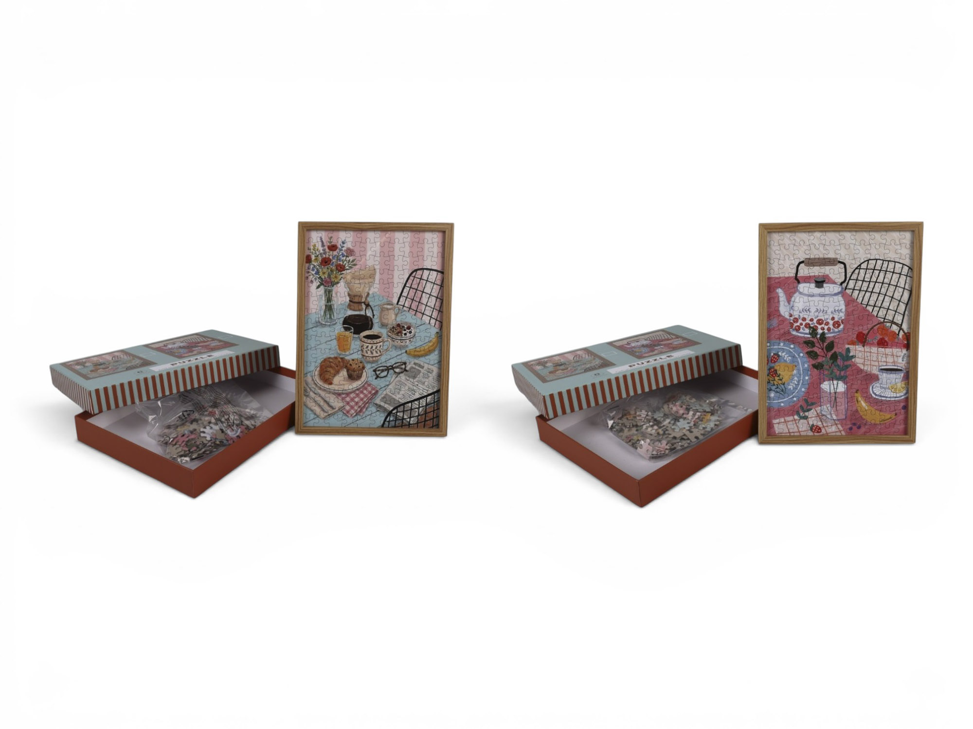 PUZZLE SET 2 MDF PAPEL 23X1X32 CAFE 2 SURT.