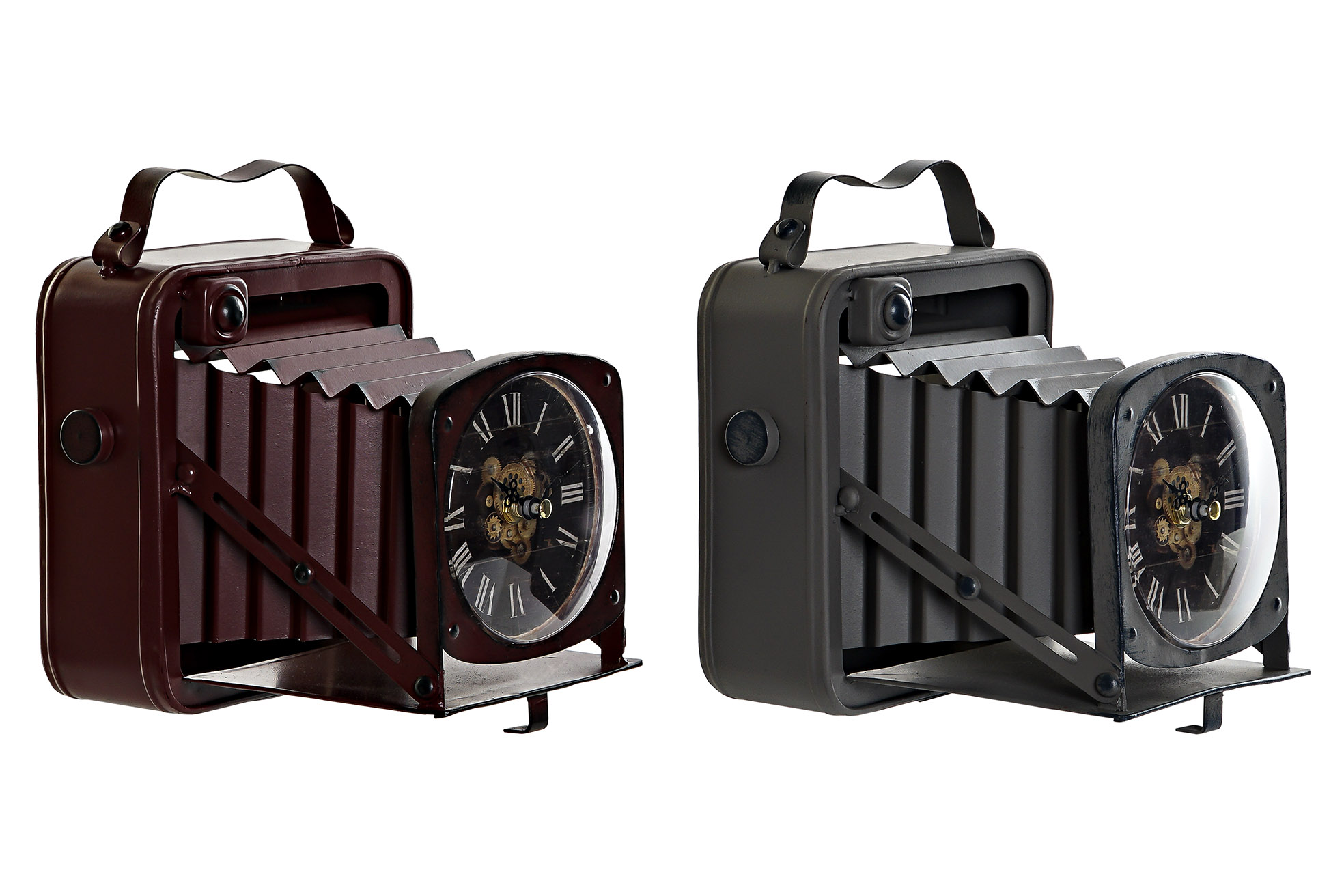 RELOJ SOBREMESA HIERRO 19X15X20 CAMARA 2 SURT.