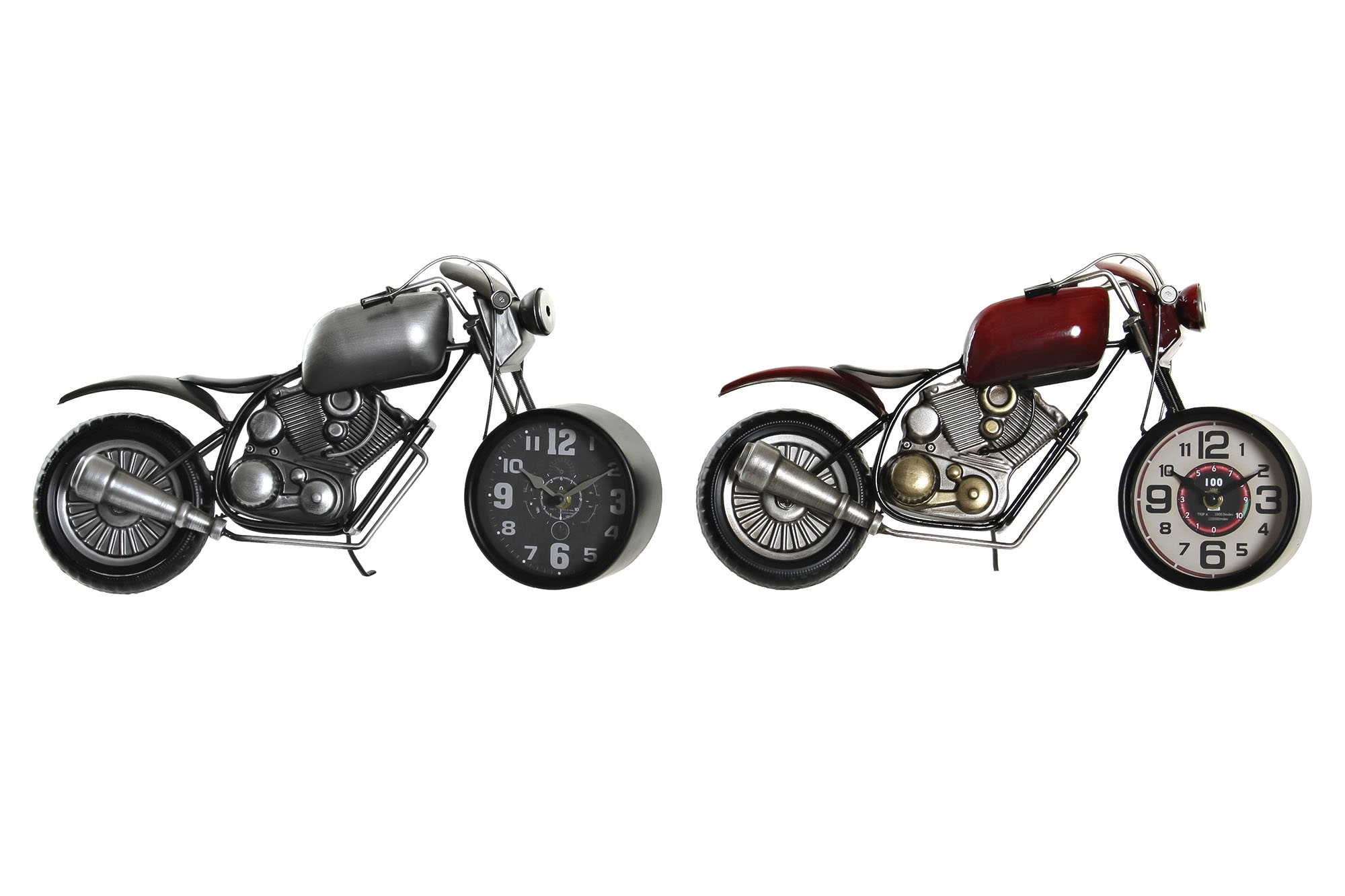 RELOJ SOBREMESA HIERRO 44X13,5X23 MOTO 2 SURT.