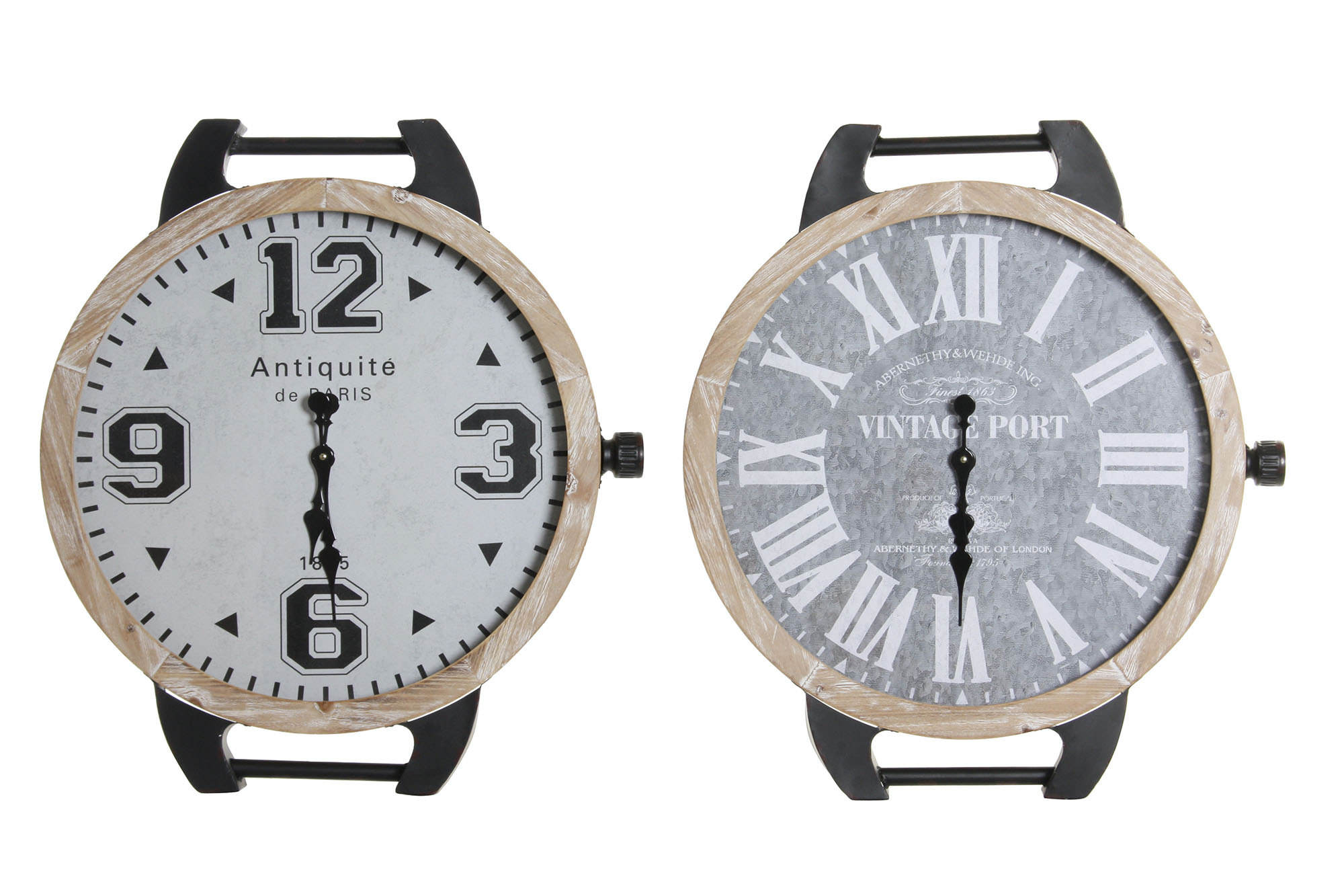 RELOJ PARED METAL CRISTAL 65X7X74 2 SURT.