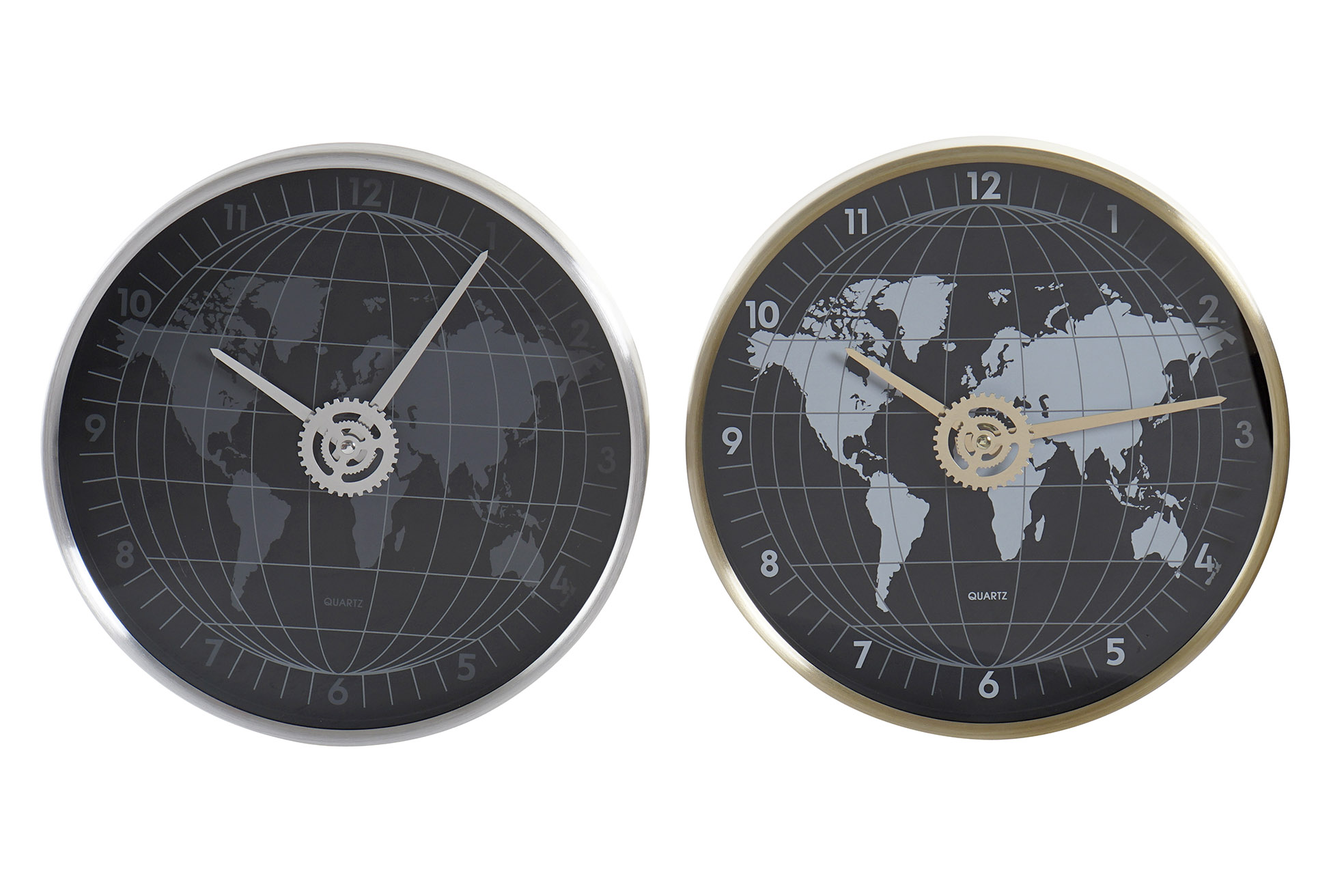 RELOJ PARED ALUMINIO 30X4,3X30 MAPAMUNDI 2 SURT.