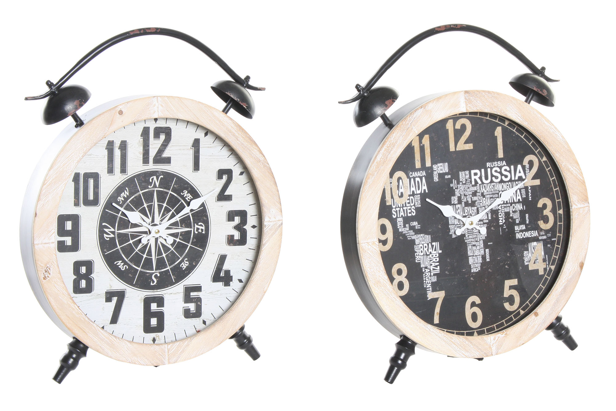 RELOJ SOBREMESA HIERRO MDF 41X6,5X52,5 2 SURT.