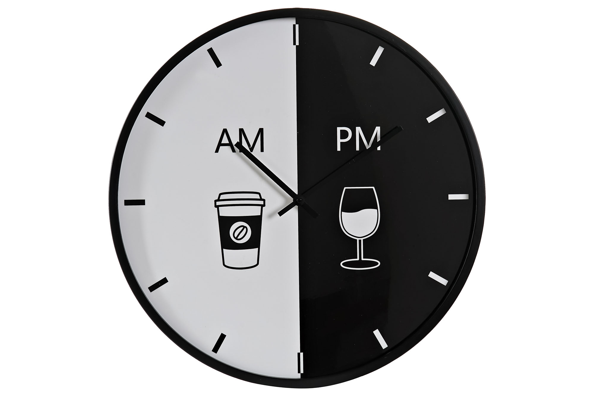 RELOJ PARED METAL 60X4X60 AM/PM NEGRO
