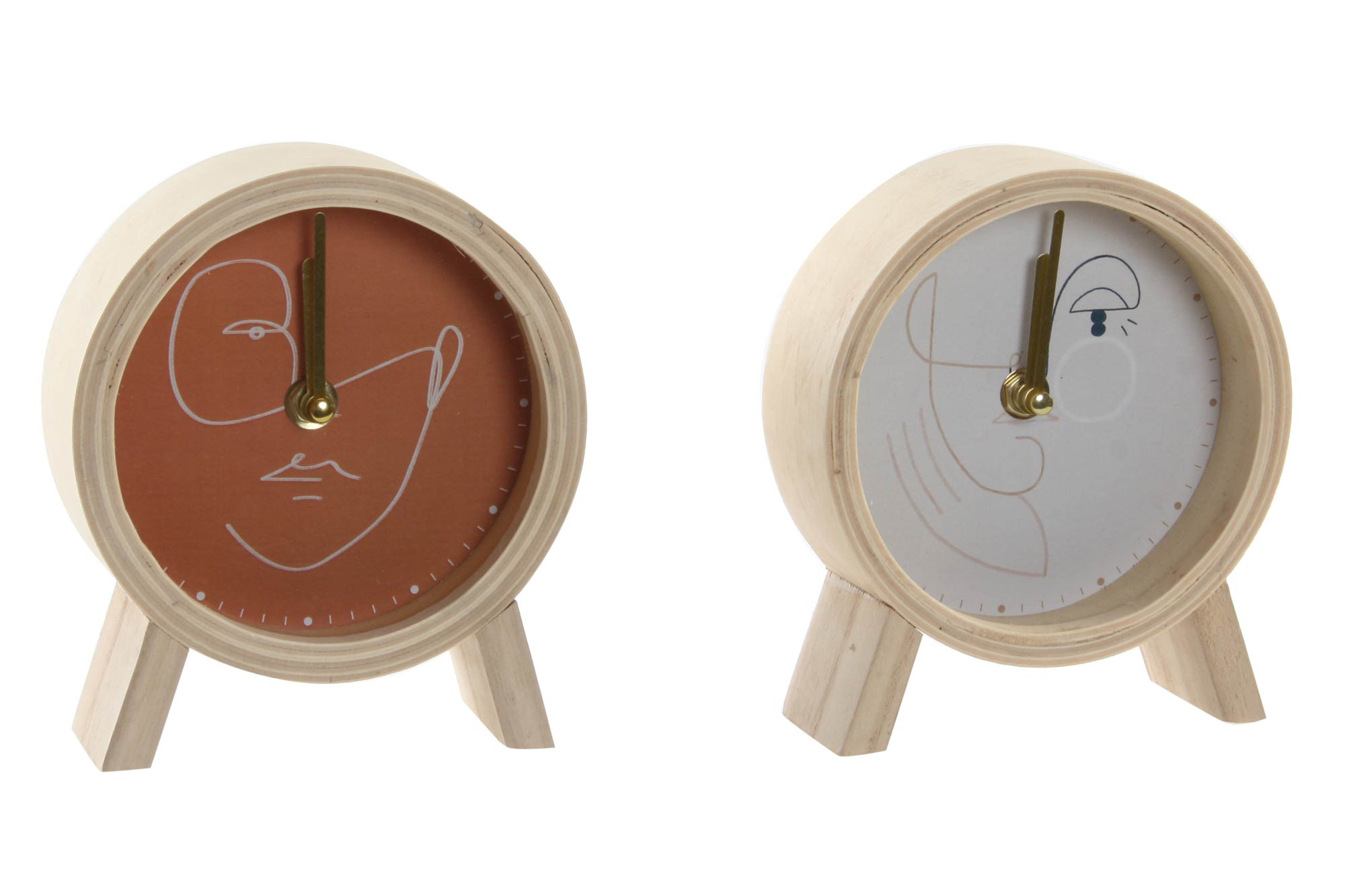 RELOJ MADERA 13X5X15 CARA 2 SURT.