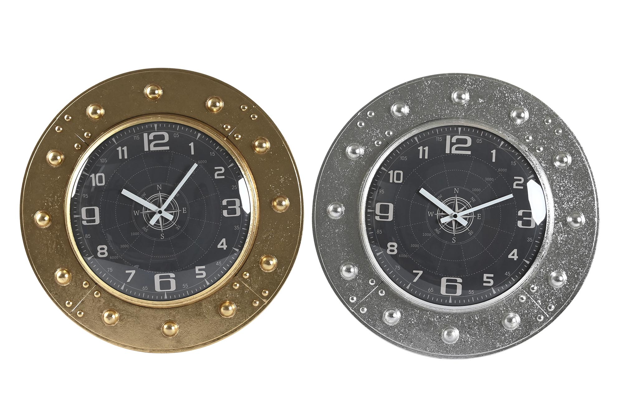 RELOJ PARED HIERRO CRISTAL 48,5X6X48,5 2 SURT.