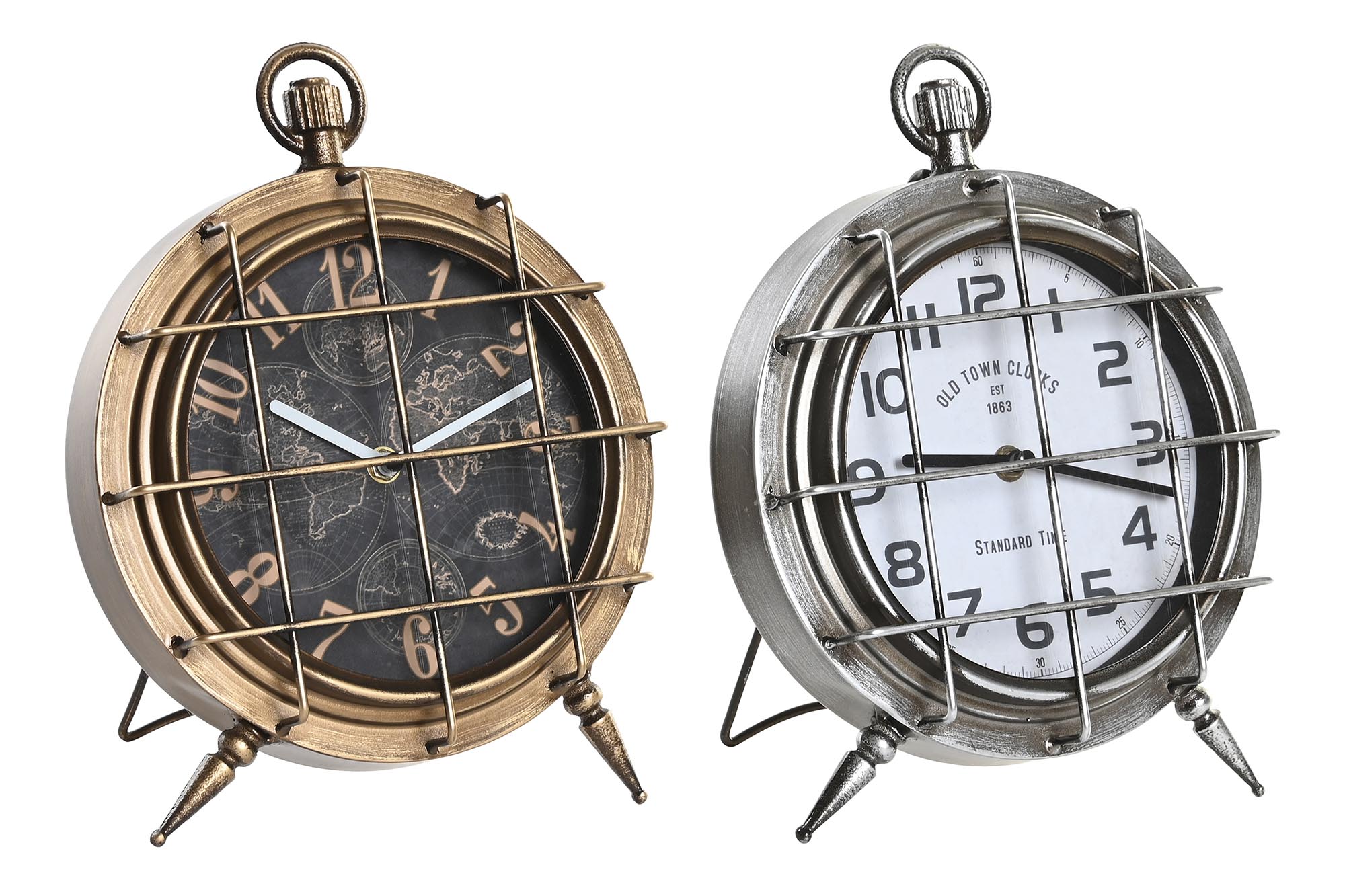RELOJ SOBREMESA HIERRO CRISTAL 22X17X29 2 SURT.