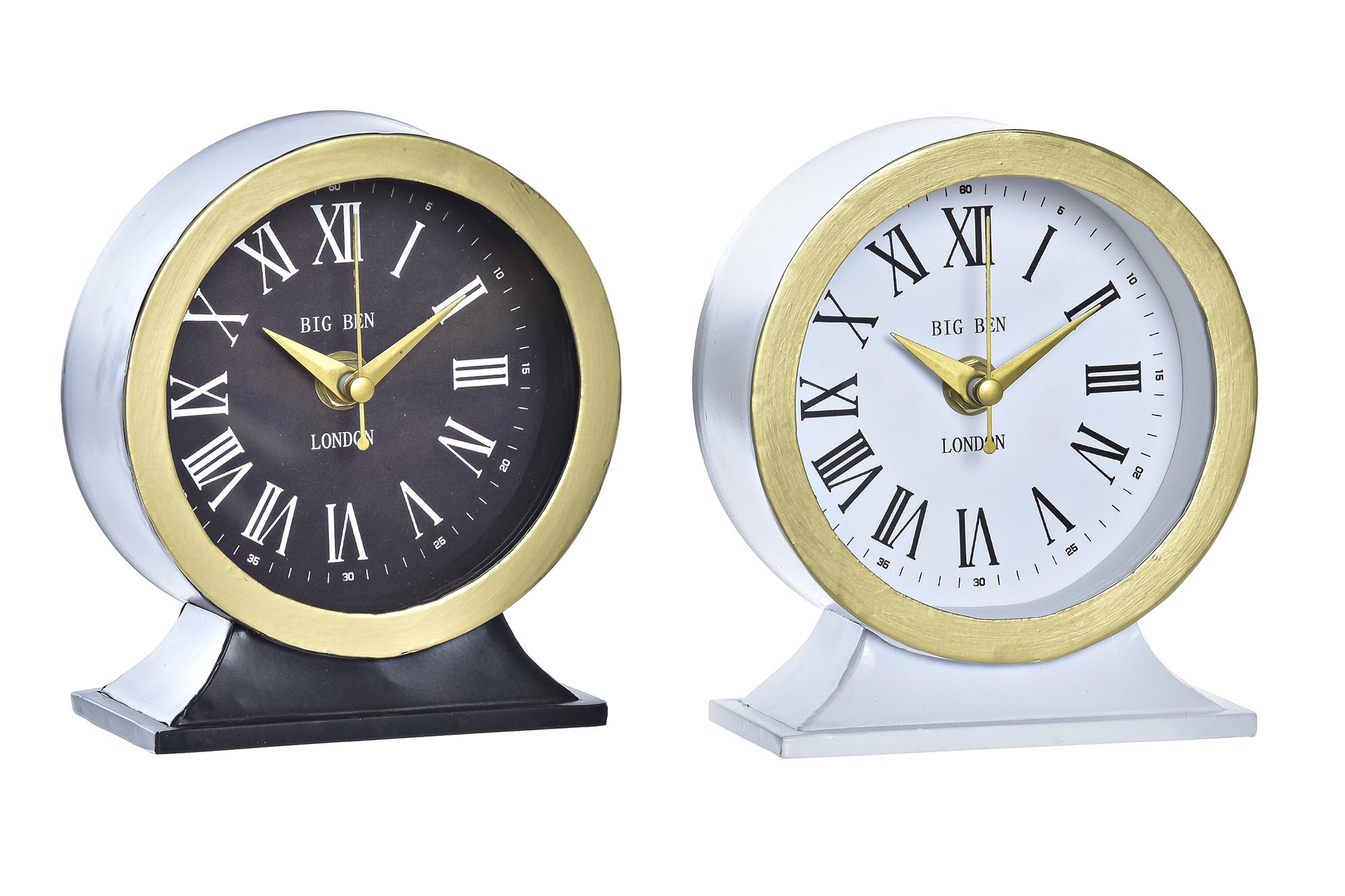 RELOJ SOBREMESA HIERRO CRISTAL 12X6X13 2 SURT.