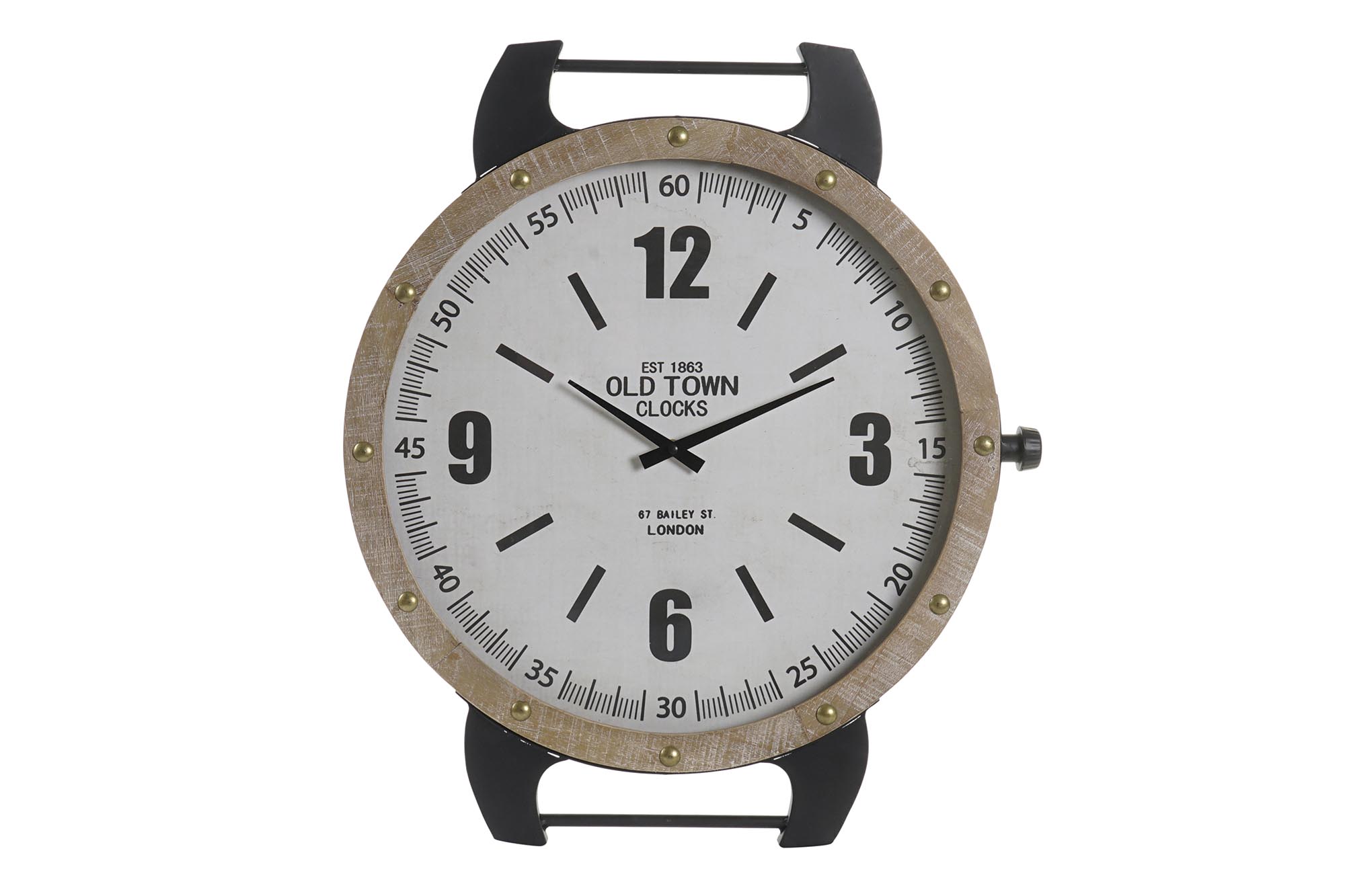 RELOJ PARED HIERRO MDF 52X5X60 BLANCO