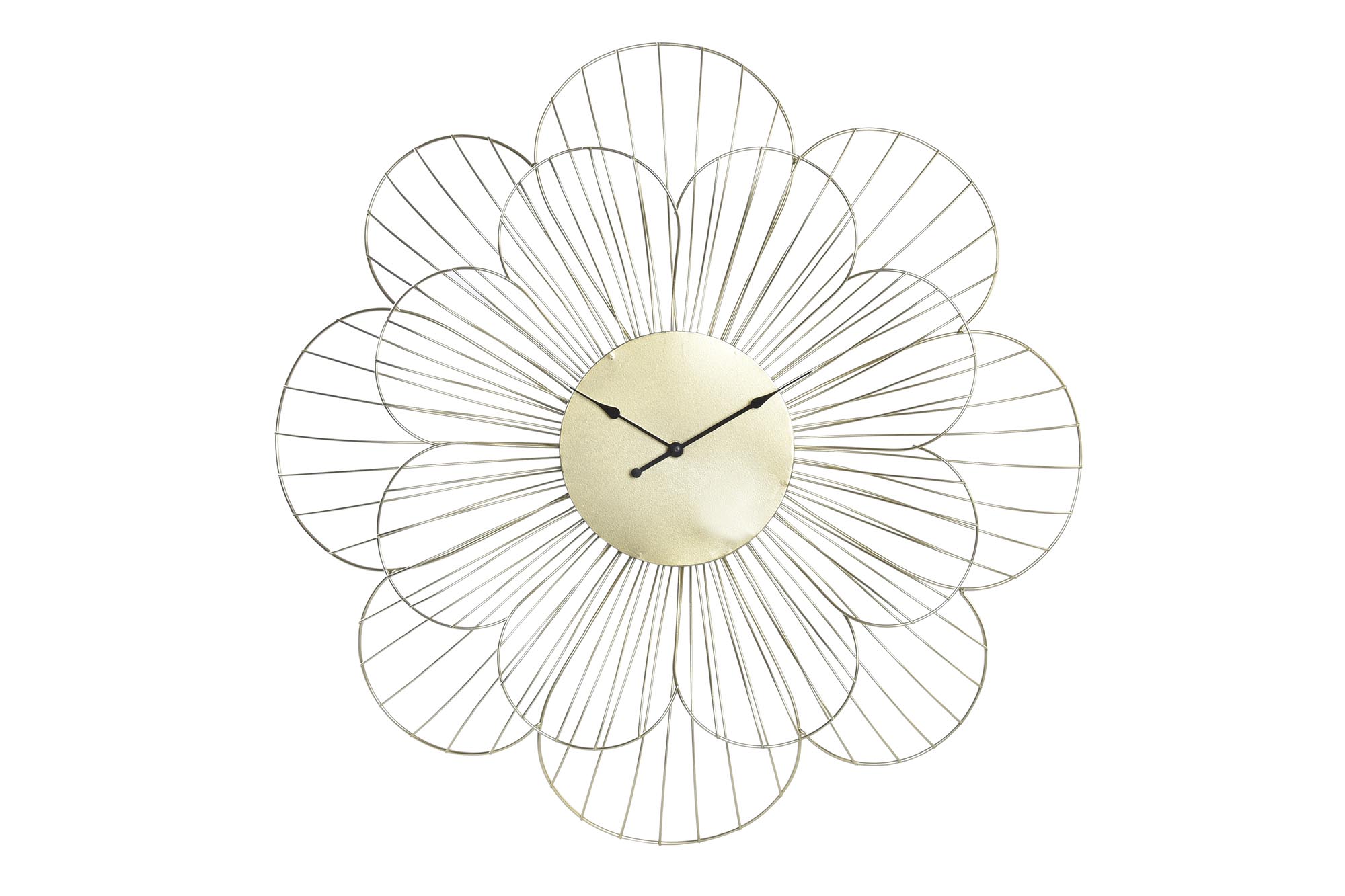 RELOJ PARED METAL 57X4X57 FLOR DORADO