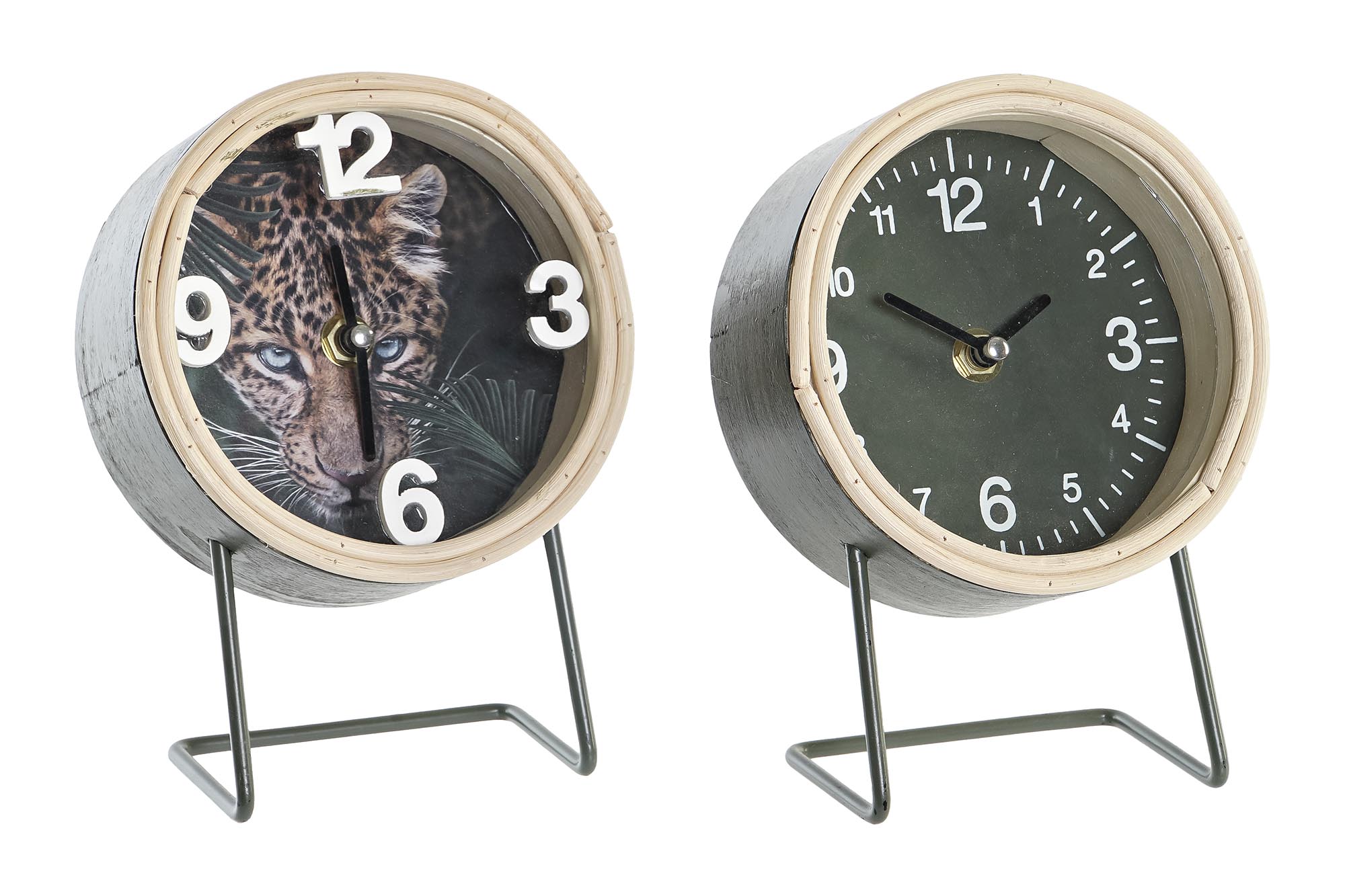 RELOJ SOBREMESA MDF METAL 13X7X18 2 SURT.
