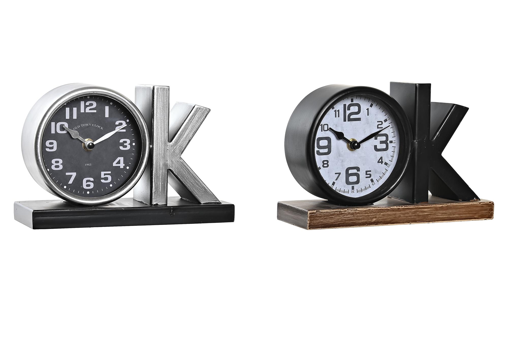 RELOJ SOBREMESA HIERRO 23X8X15 OK 2 SURT.