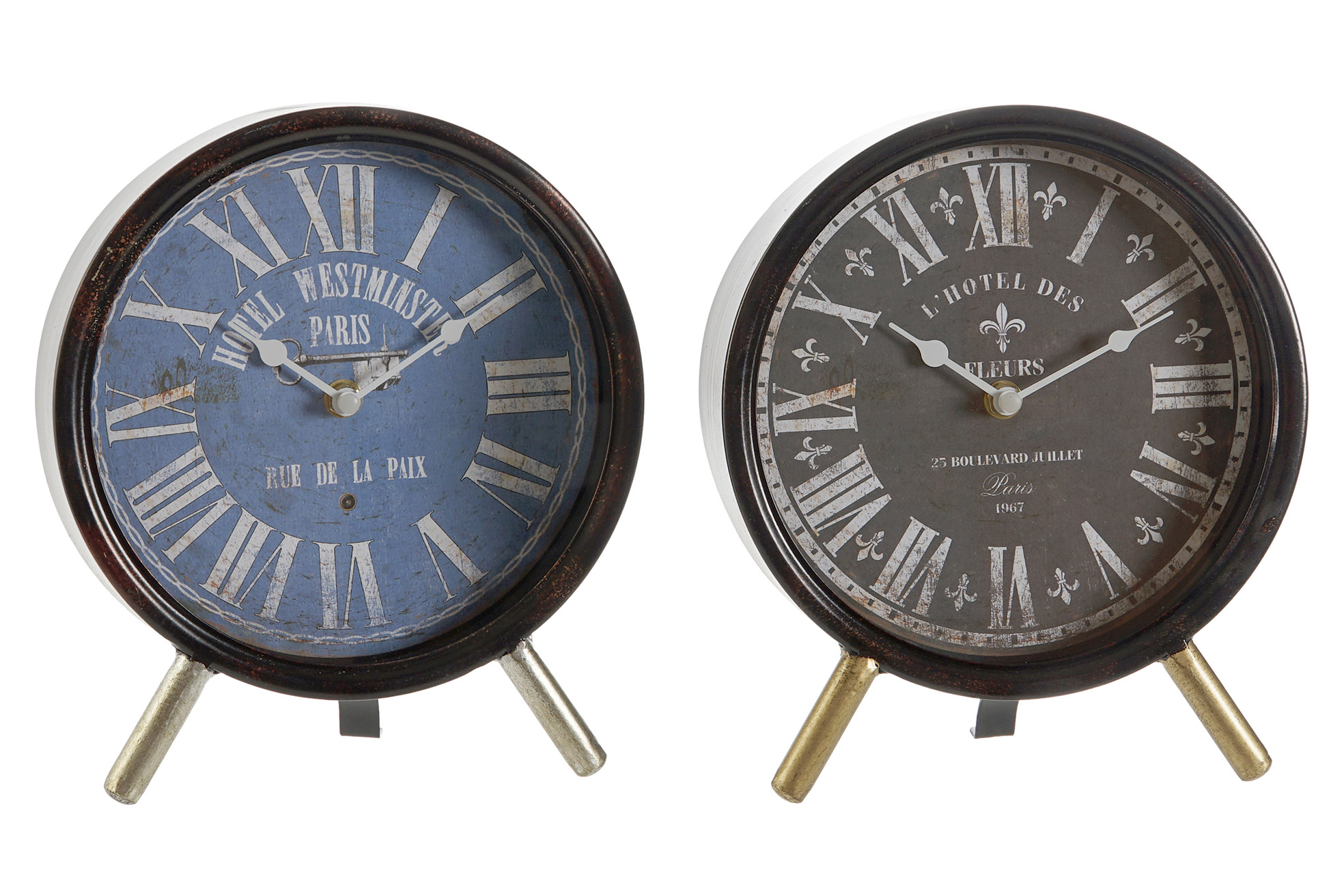 RELOJ SOBREMESA METAL CRISTAL 20,5X5X24 2 SURT.