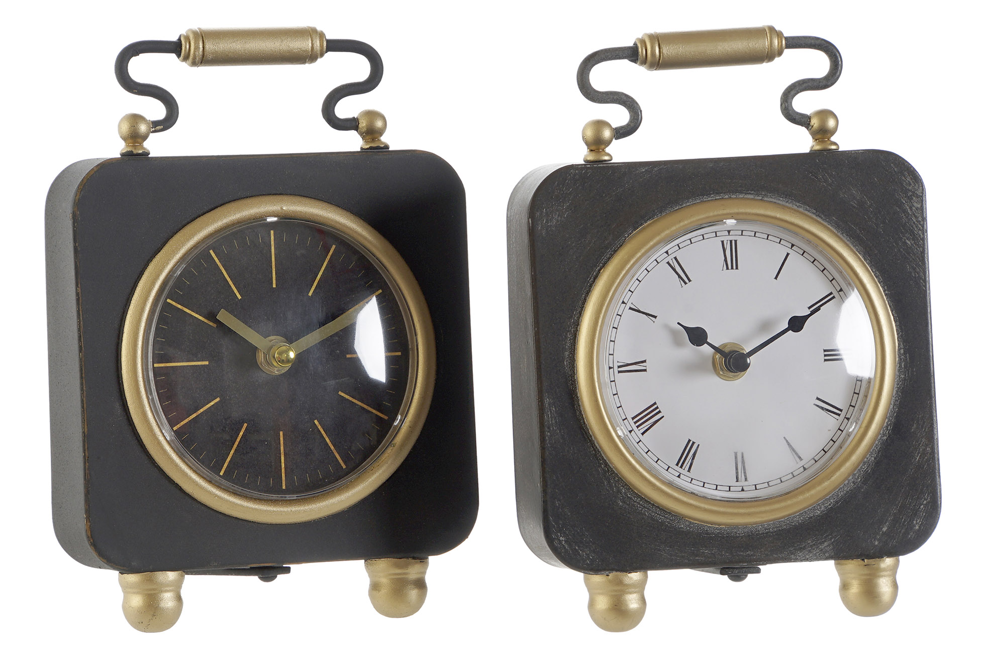 RELOJ SOBREMESA METAL PVC 14,5X5X21 DORADO 2 SURT.
