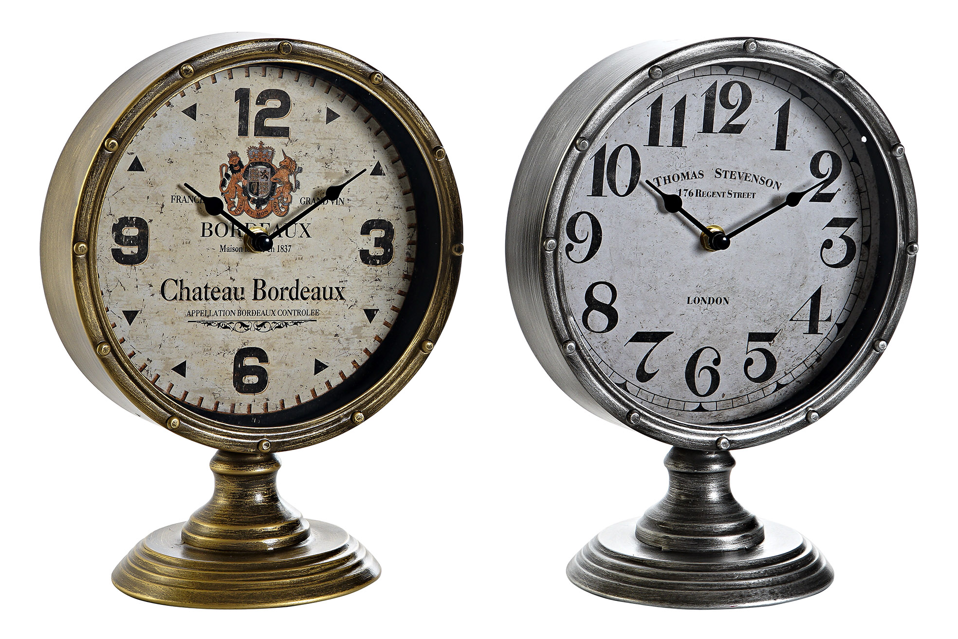 RELOJ SOBREMESA METAL CRISTAL 20,5X13,5X28 2 SURT.