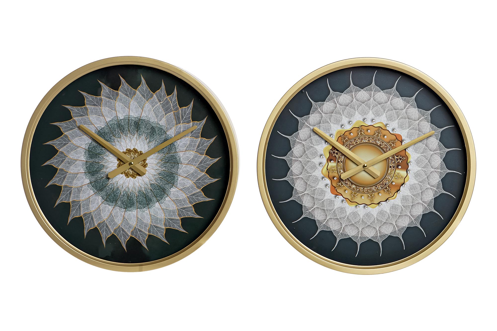 RELOJ PARED CRISTAL HIERRO 40X6X40 MODERNO 2 SURT.
