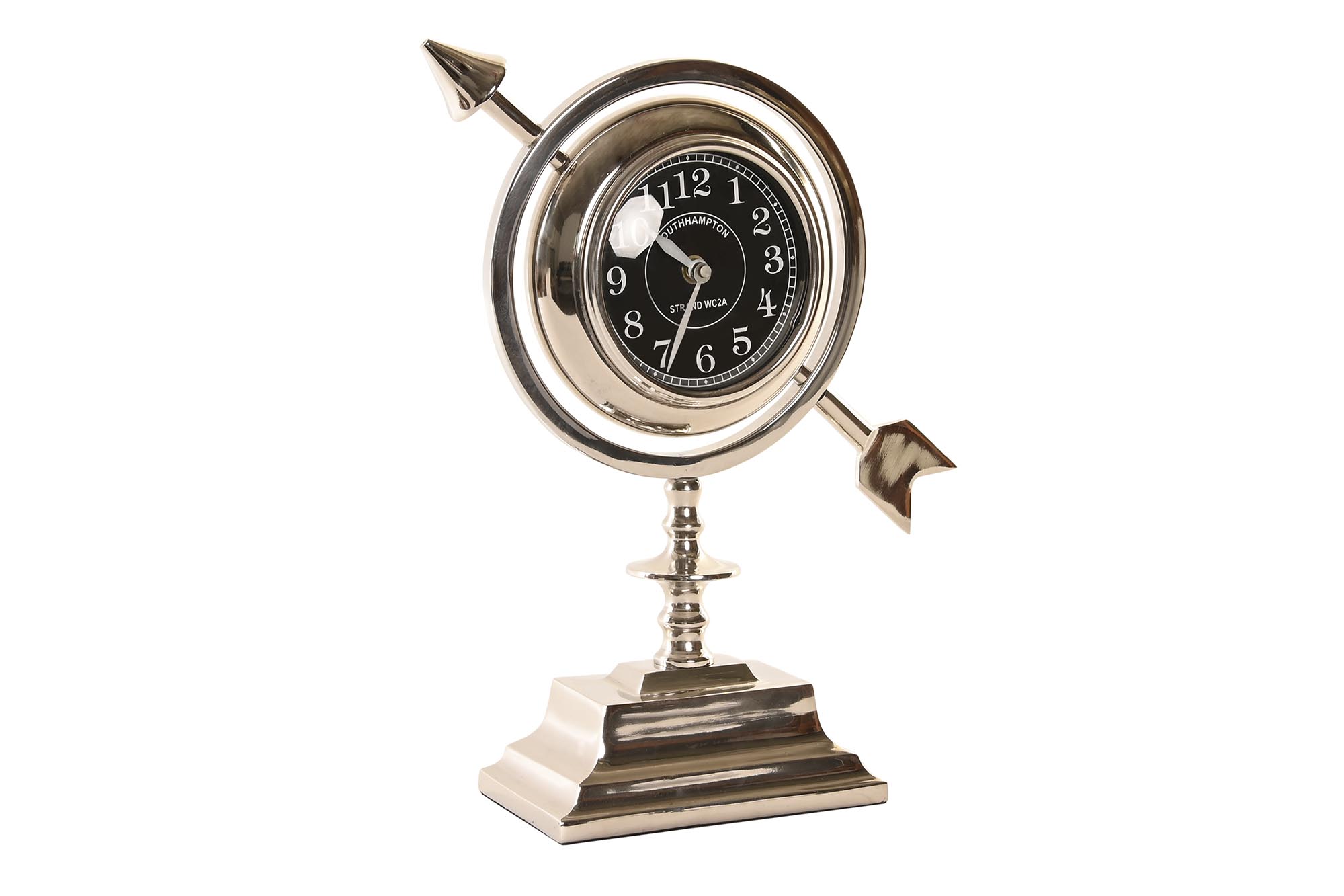RELOJ SOBREMESA ALUMINIO 23X8X30 NIQUELADO