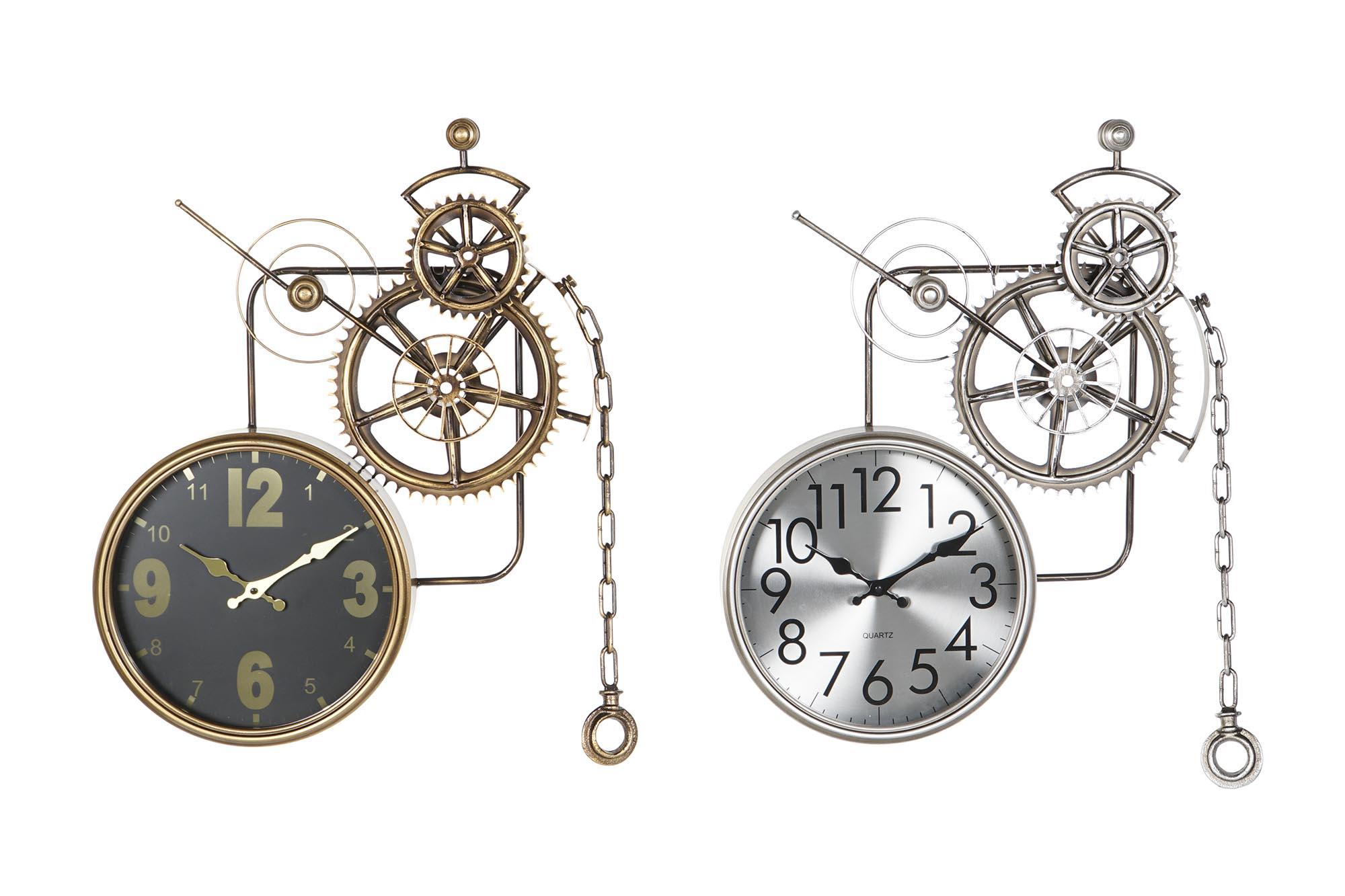 RELOJ PARED HIERRO CRISTAL 50X7X62 2 SURT.