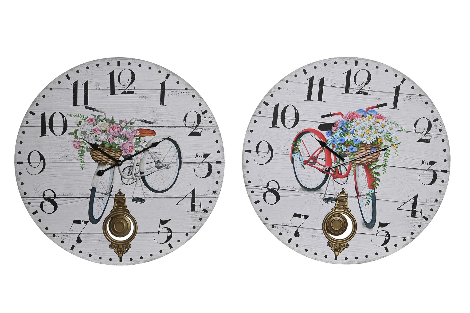 RELOJ PARED MDF METAL 58X8X58 BICICLETA 2 SURT.