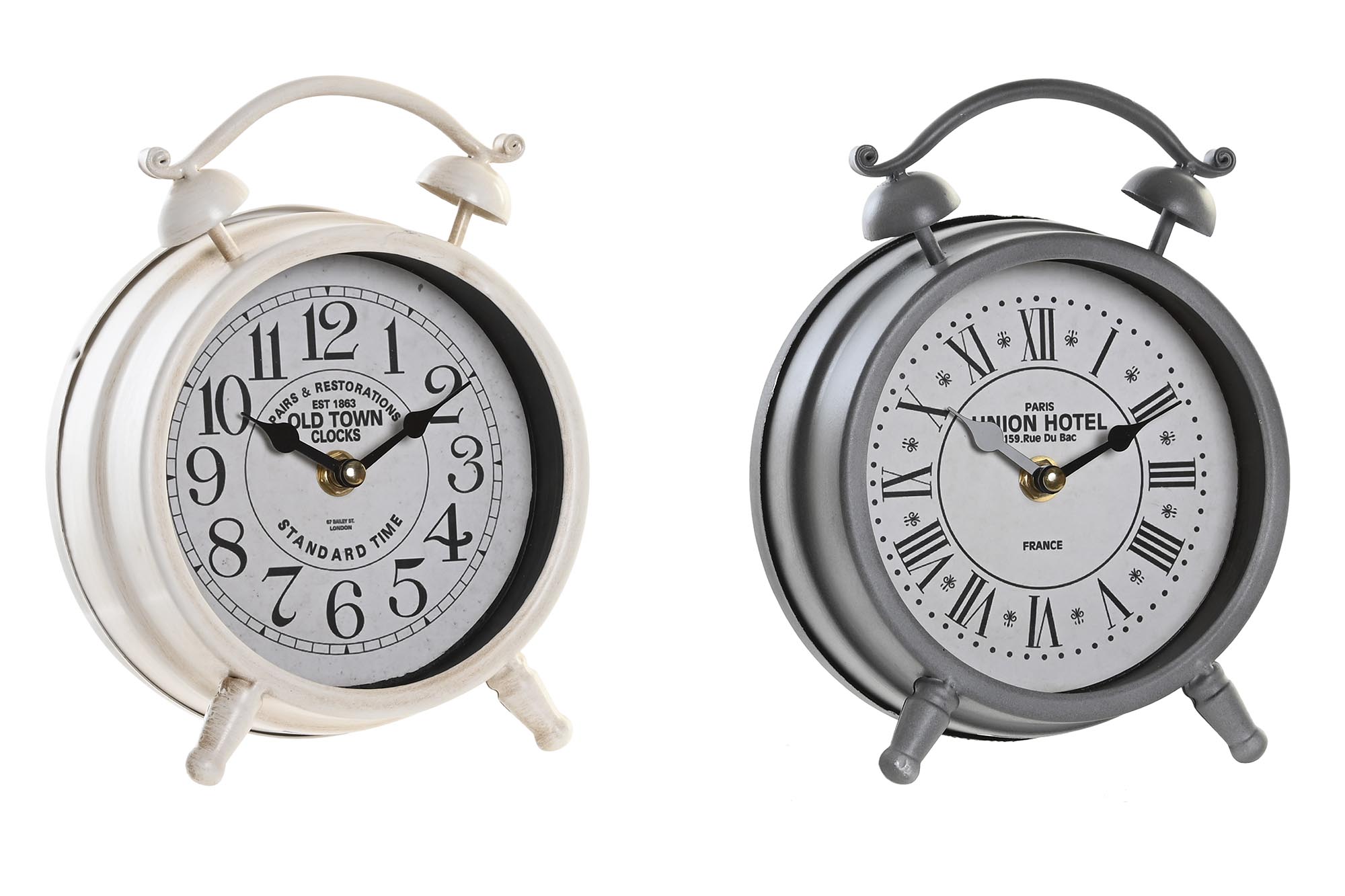 RELOJ SOBREMESA HIERRO CRISTAL 16X6,2X22,5 2 SURT.