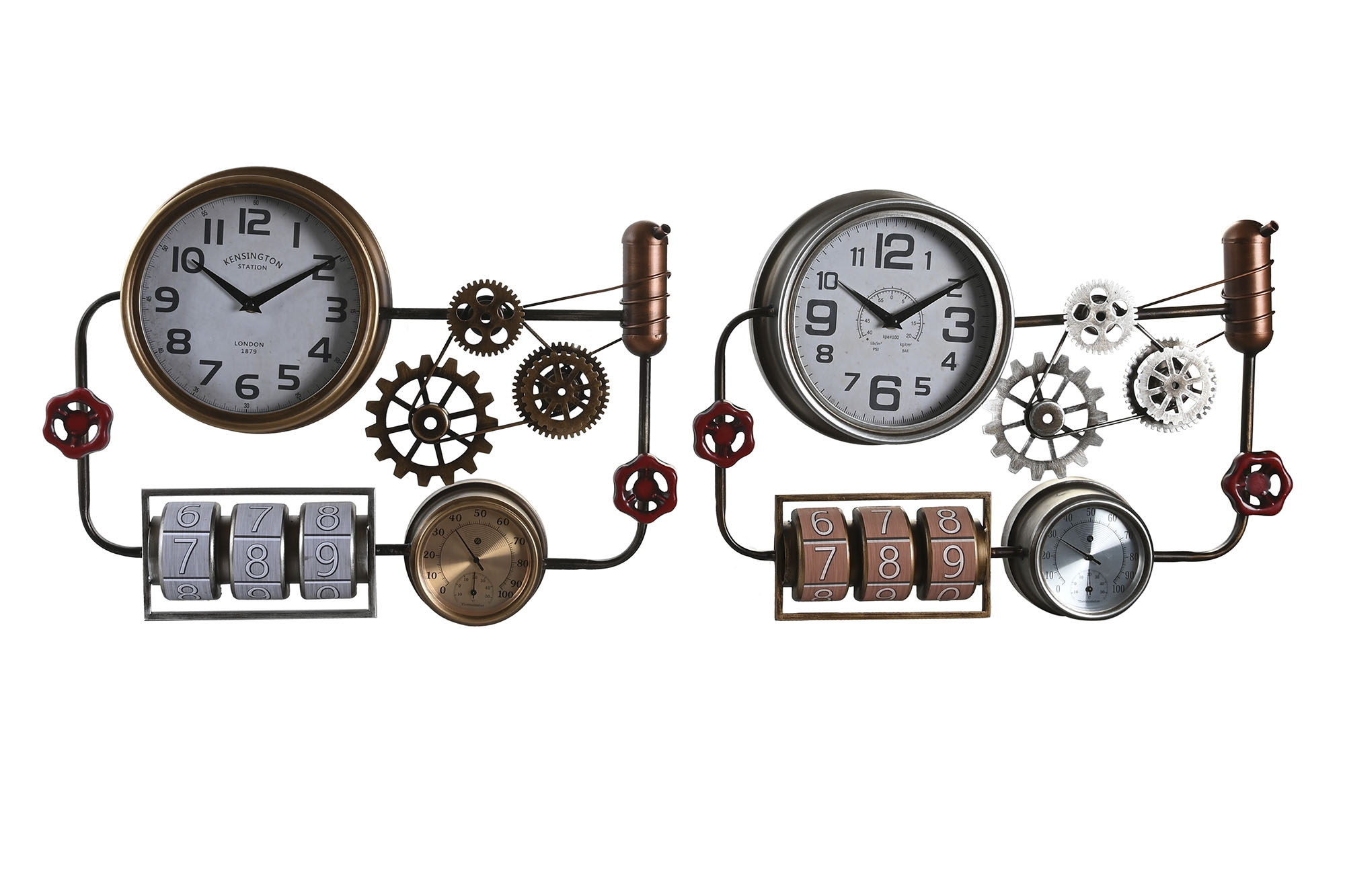 RELOJ PARED HIERRO CRISTAL 52,5X9X39,5 2 SURT.
