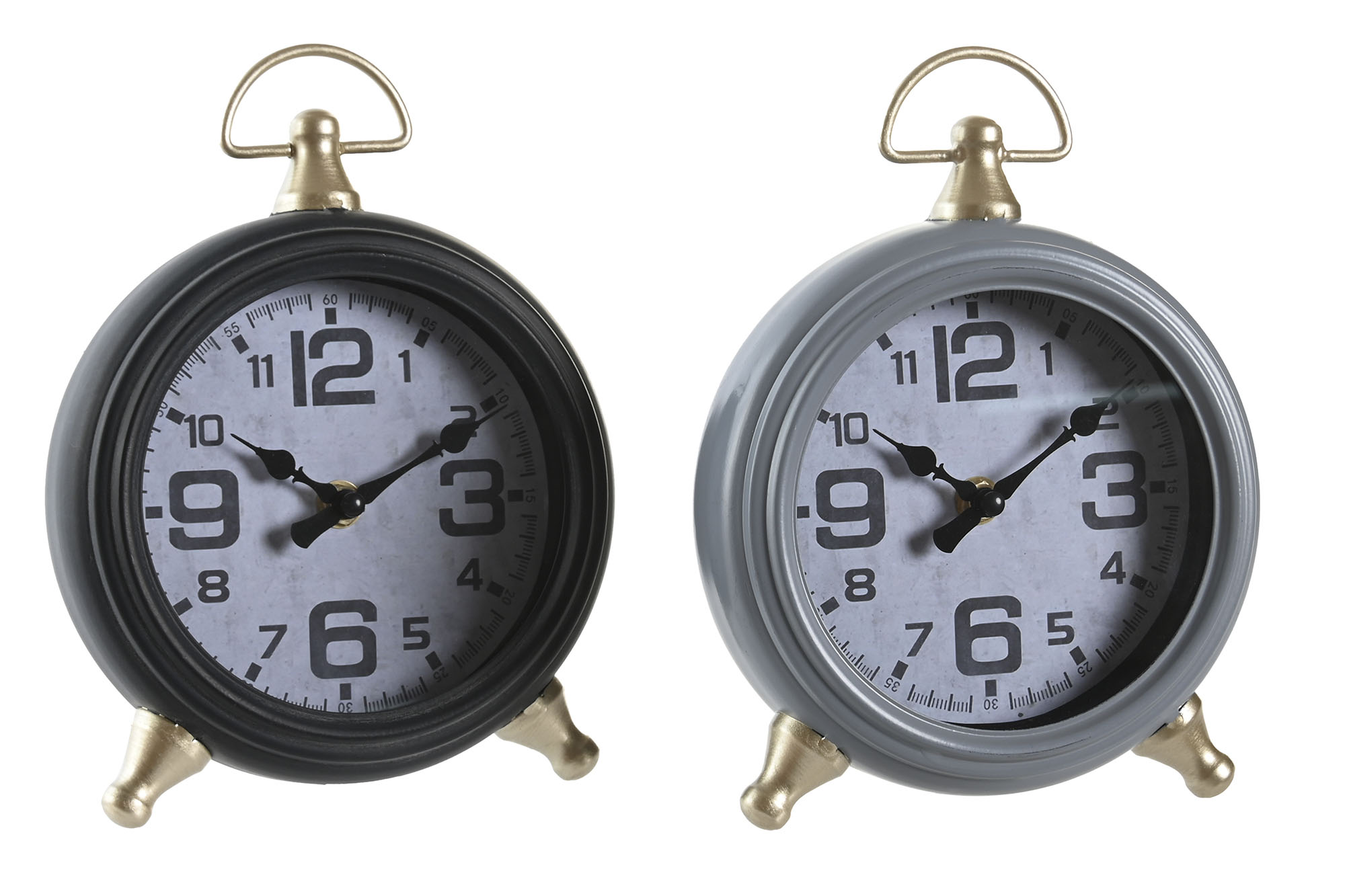 RELOJ SOBREMESA HIERRO CRISTAL 16X10X21 2 SURT.