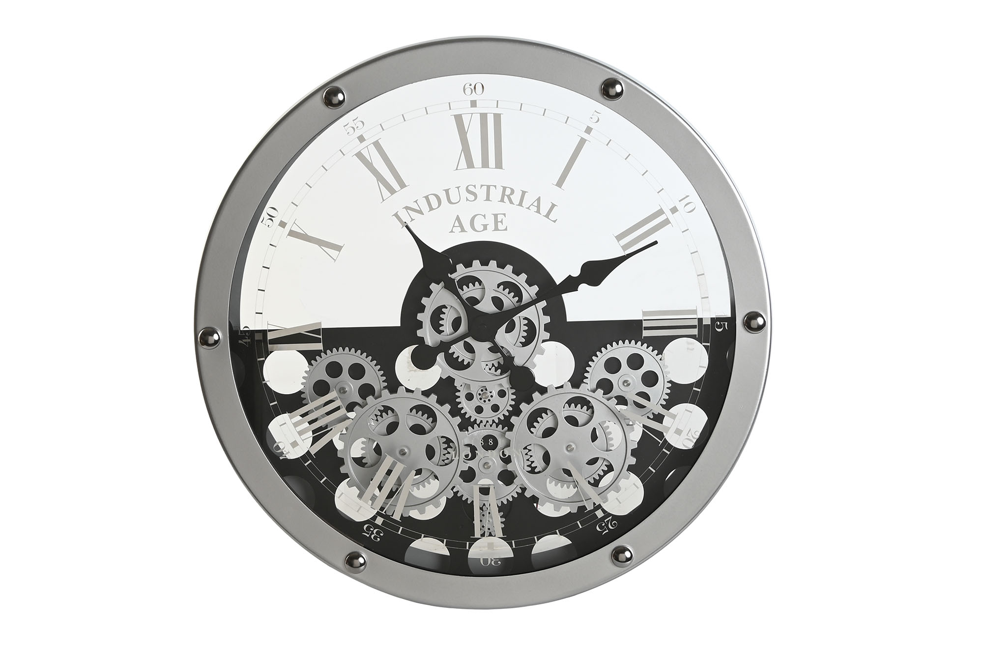 RELOJ PARED METAL CRISTAL 52X8,5X52 ENGRANAJES