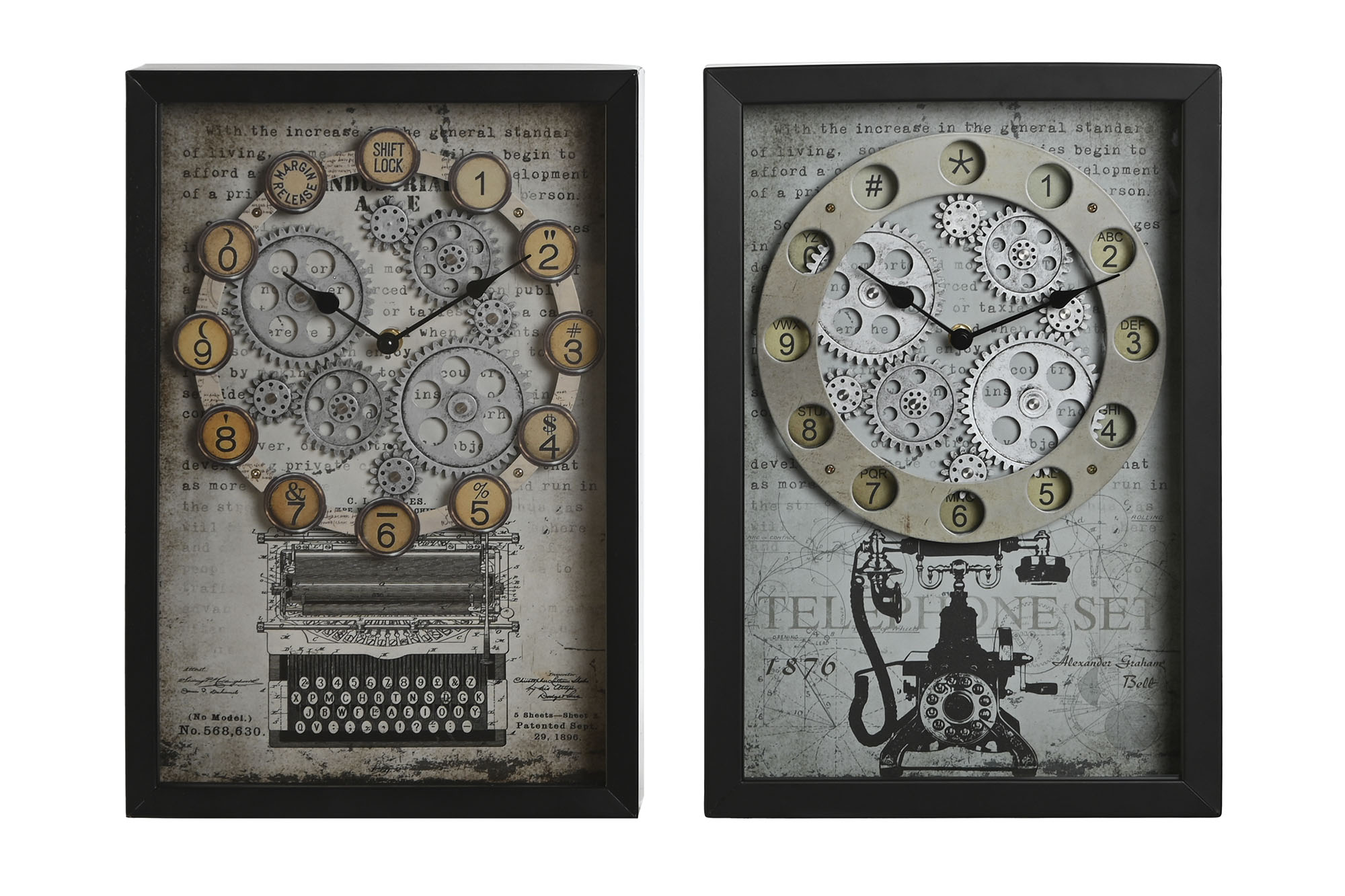 RELOJ PARED METAL CRISTAL 27,5X6,5X40,5 2 SURT.