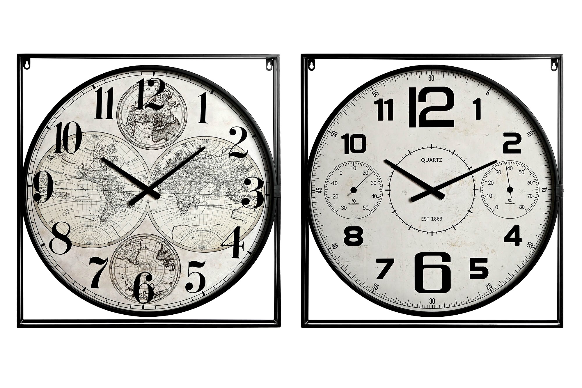 RELOJ PARED METAL MDF 62X6X65 2 SURT.