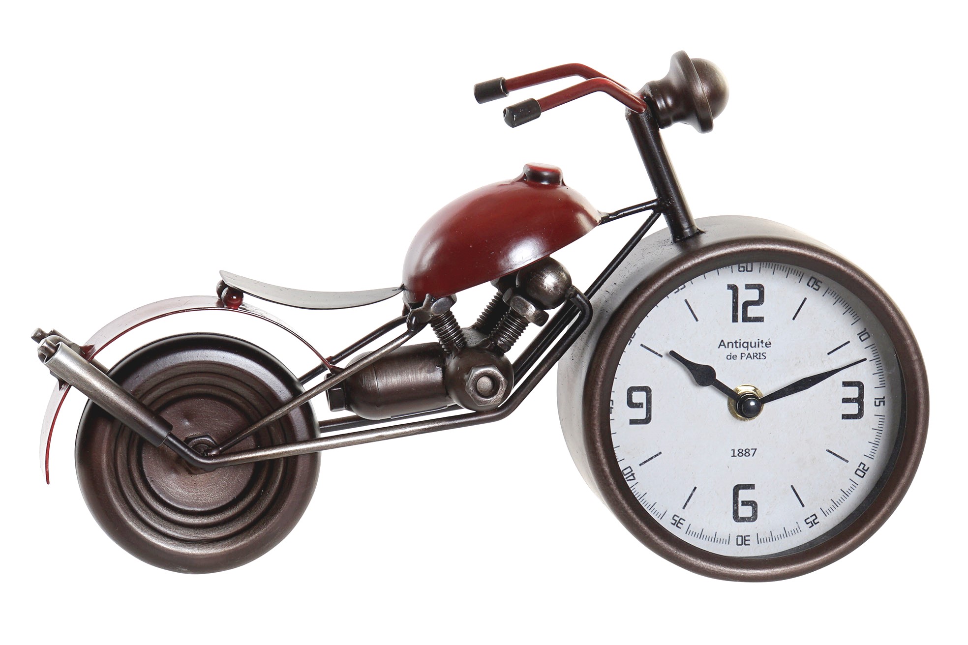 RELOJ METAL CRISTAL 32,5X10X18 MOTO ROJO