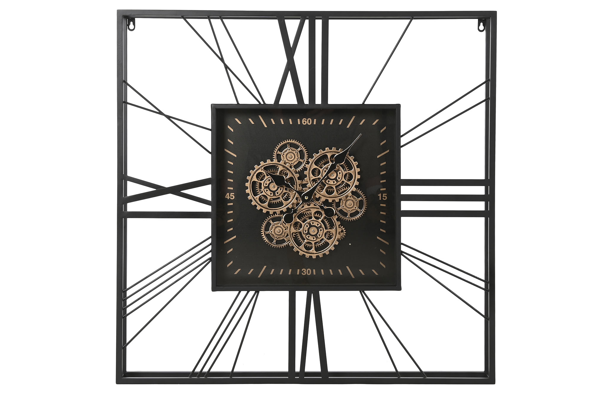 RELOJ PARED METAL CRISTAL 80X8X80 MOVIMIENTO NEGRO
