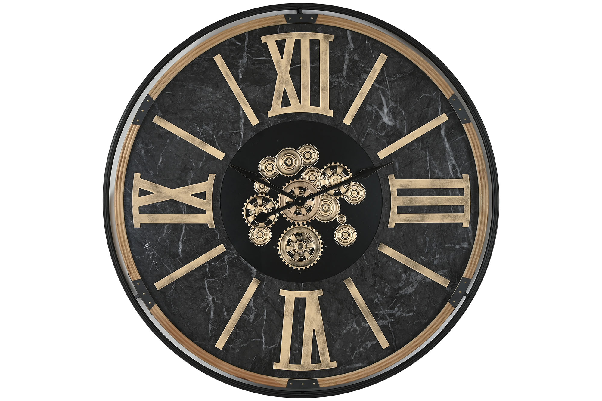 RELOJ PARED METAL CRISTAL 127X9X127 NEGRO