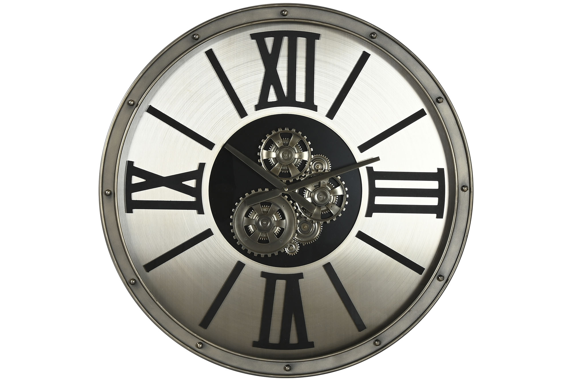 RELOJ PARED METAL CRISTAL 80X10X80 CHAMPAN