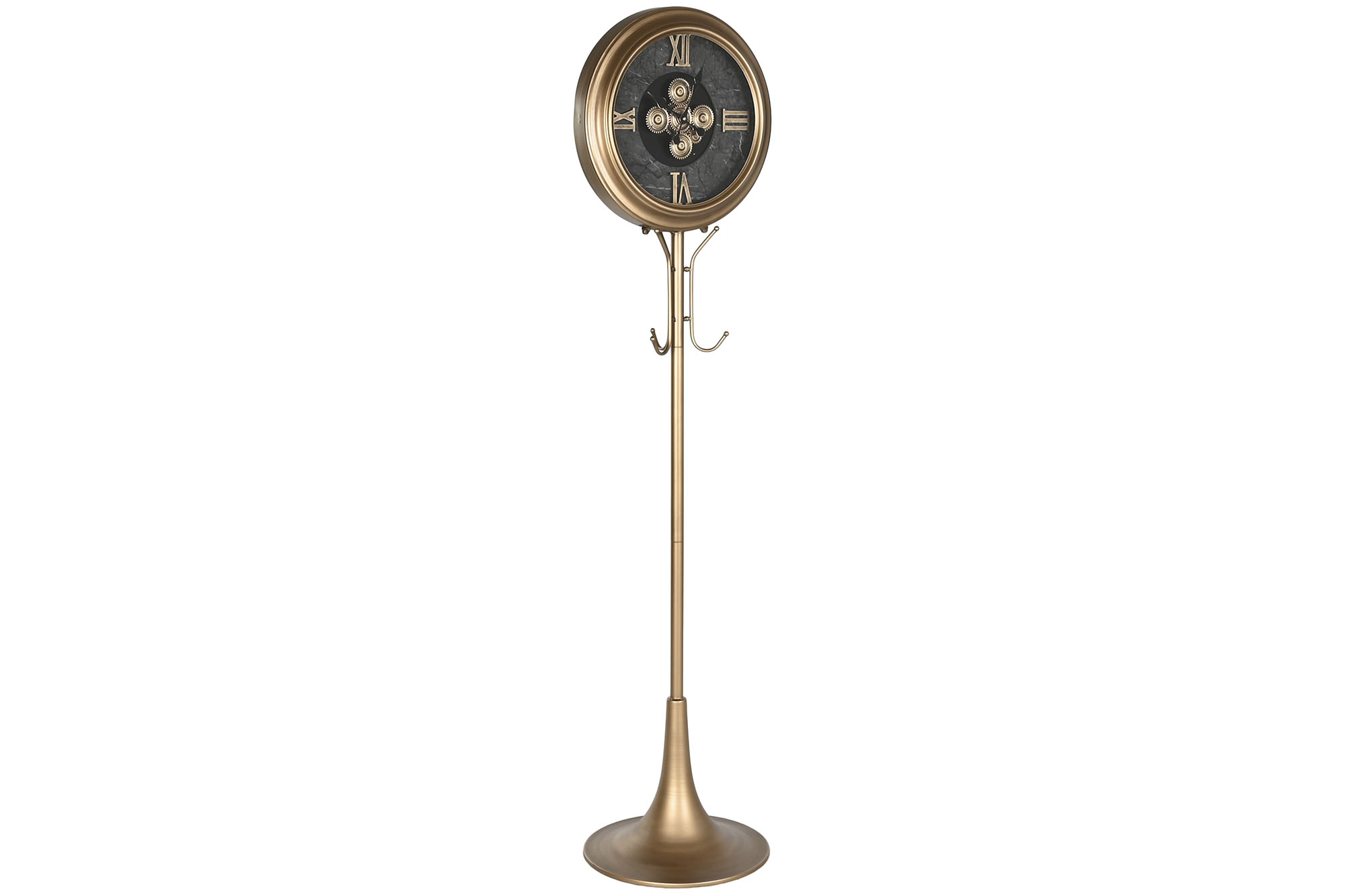 RELOJ PIE METAL CRISTAL 45X40X178 PERCHERO DORADO