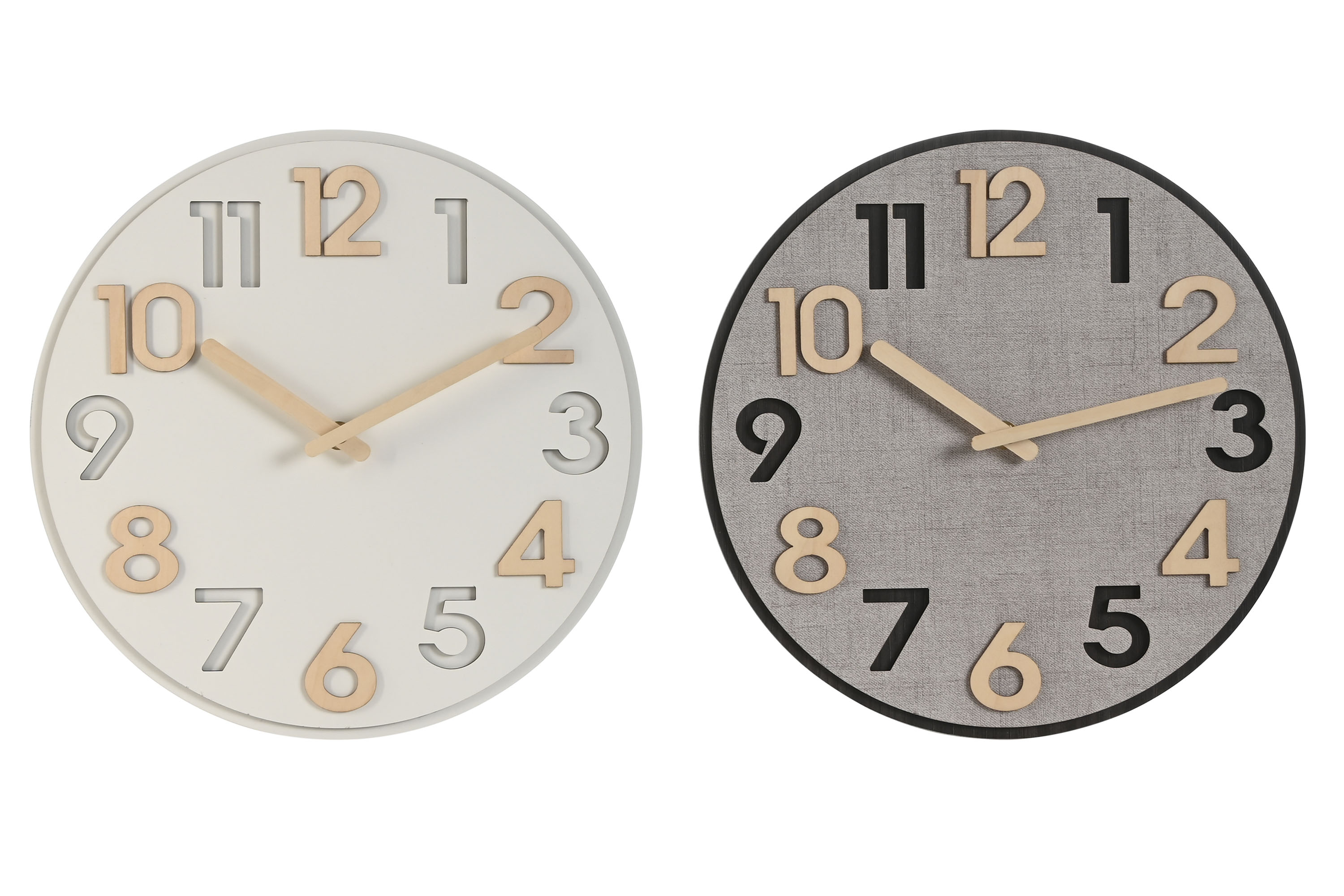 RELOJ PARED MDF 30X5X30 3D SILENCIOSO 2 SURT.