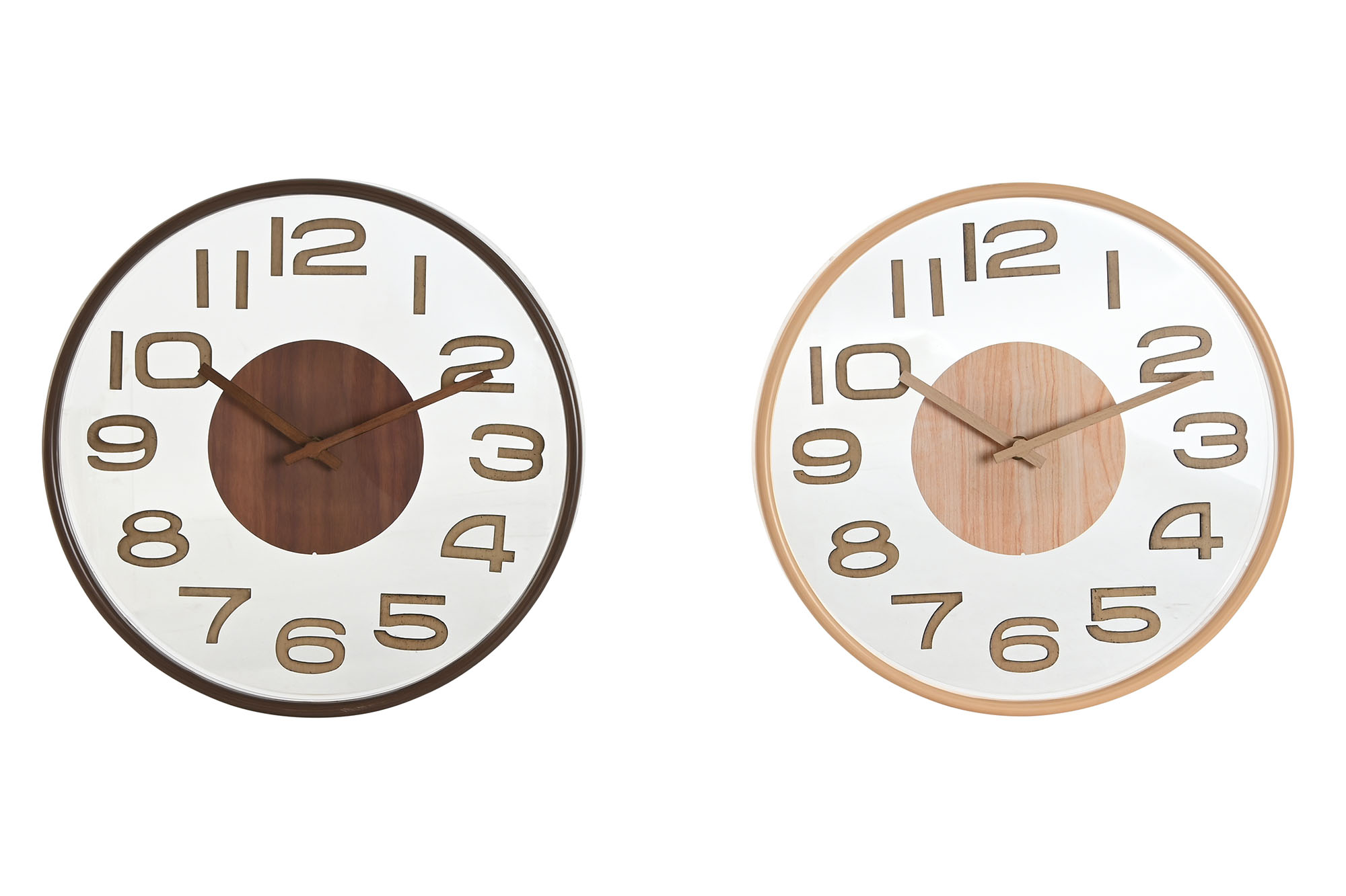 RELOJ PARED PVC 30X4,7X30 SIMIL MADERA 2 SURT.
