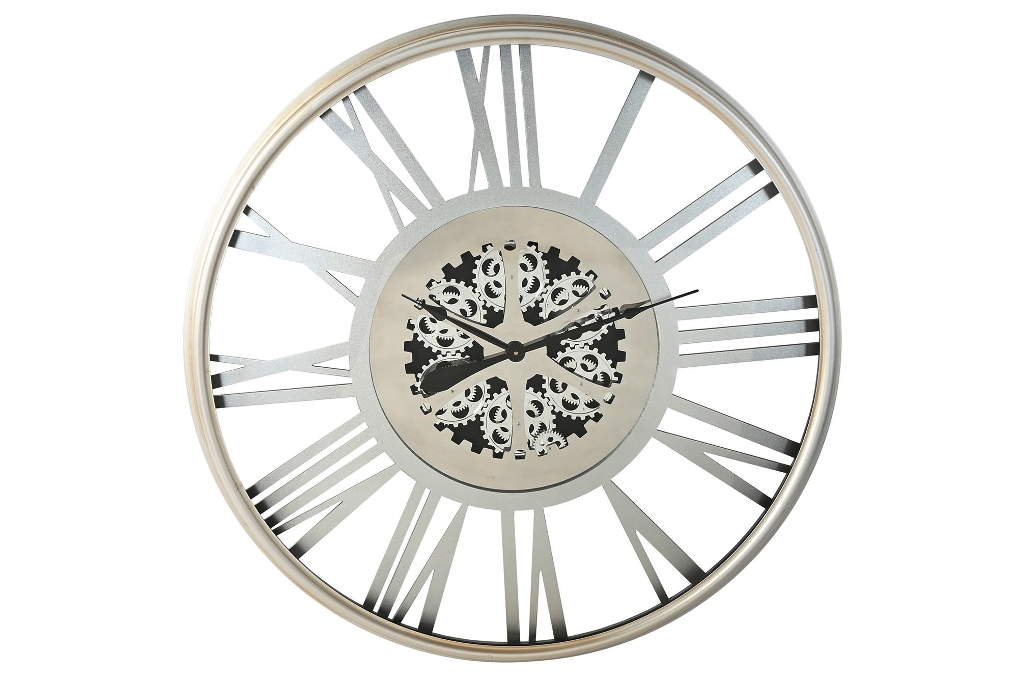 RELOJ PARED HIERRO 102X9,5X102 MOVIMIENTO PLATEADO