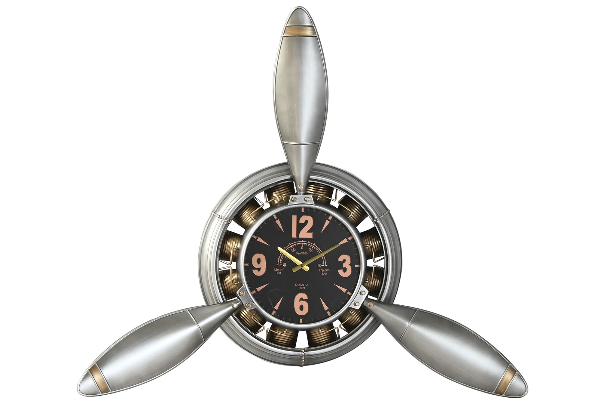 RELOJ PARED METAL PVC 133X24X120 HELICE AVION