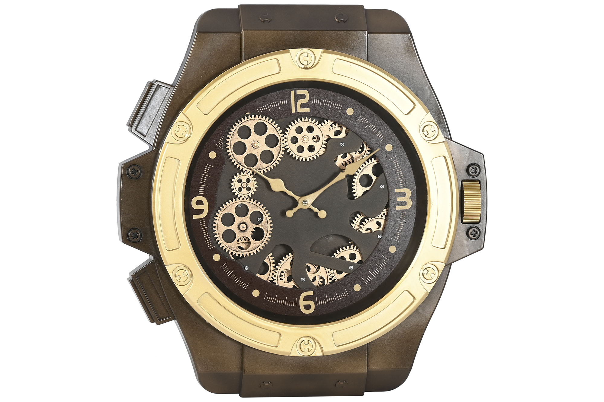 RELOJ PARED HIERRO 47X6,4X50 MOVIMIENTO DORADO