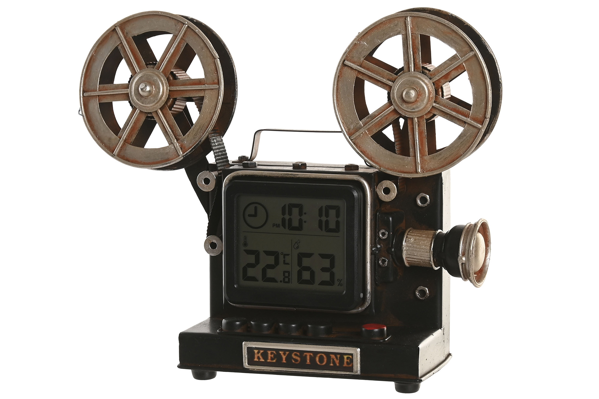 RELOJ SOBREMESA METAL 26X7,5X20,5 NEGRO