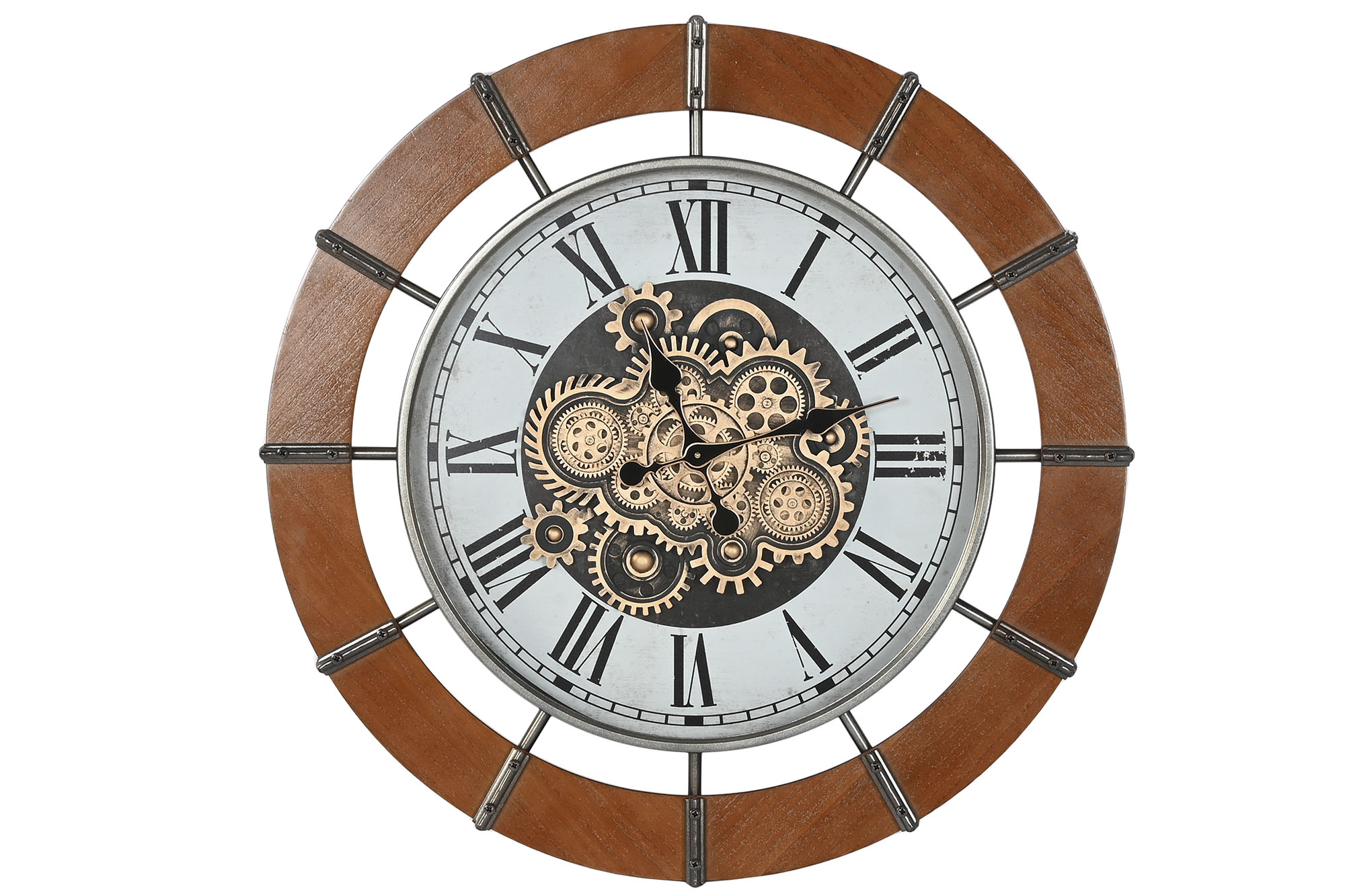 RELOJ PARED PINO METAL 86X9,5X86 NATURAL