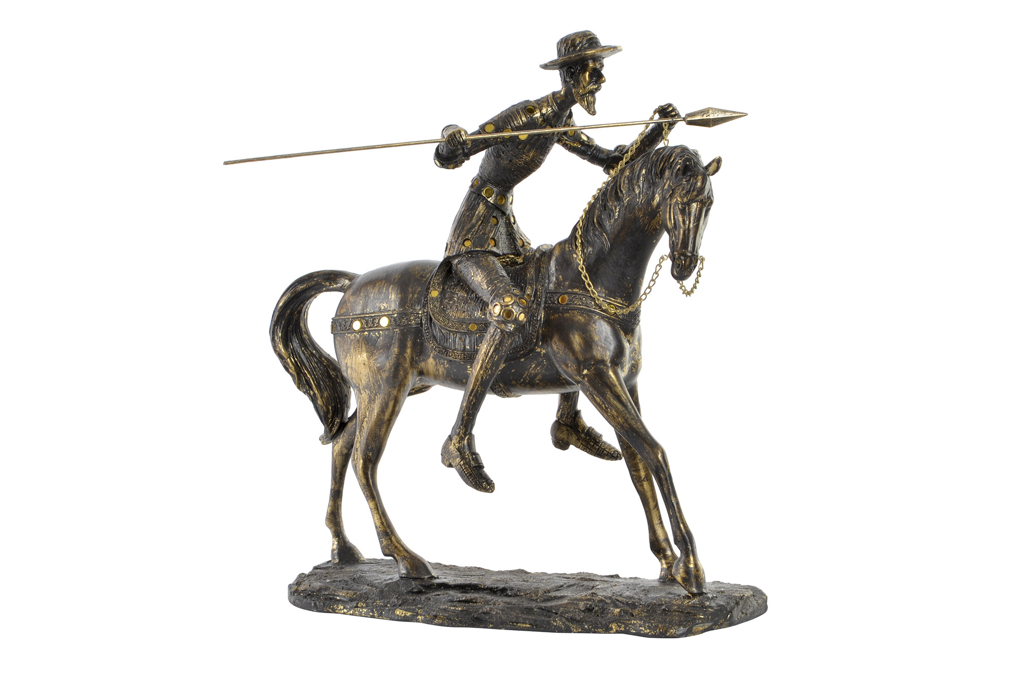 FIGURA RESINA 36X19X39 QUIJOTE ENVEJECIDO
