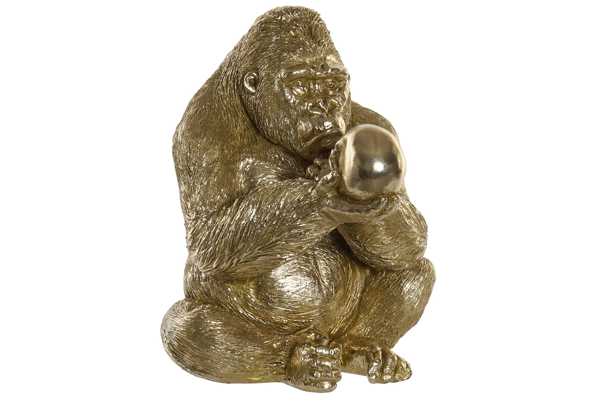 FIGURA RESINA 33X33X43 GORILA DORADO