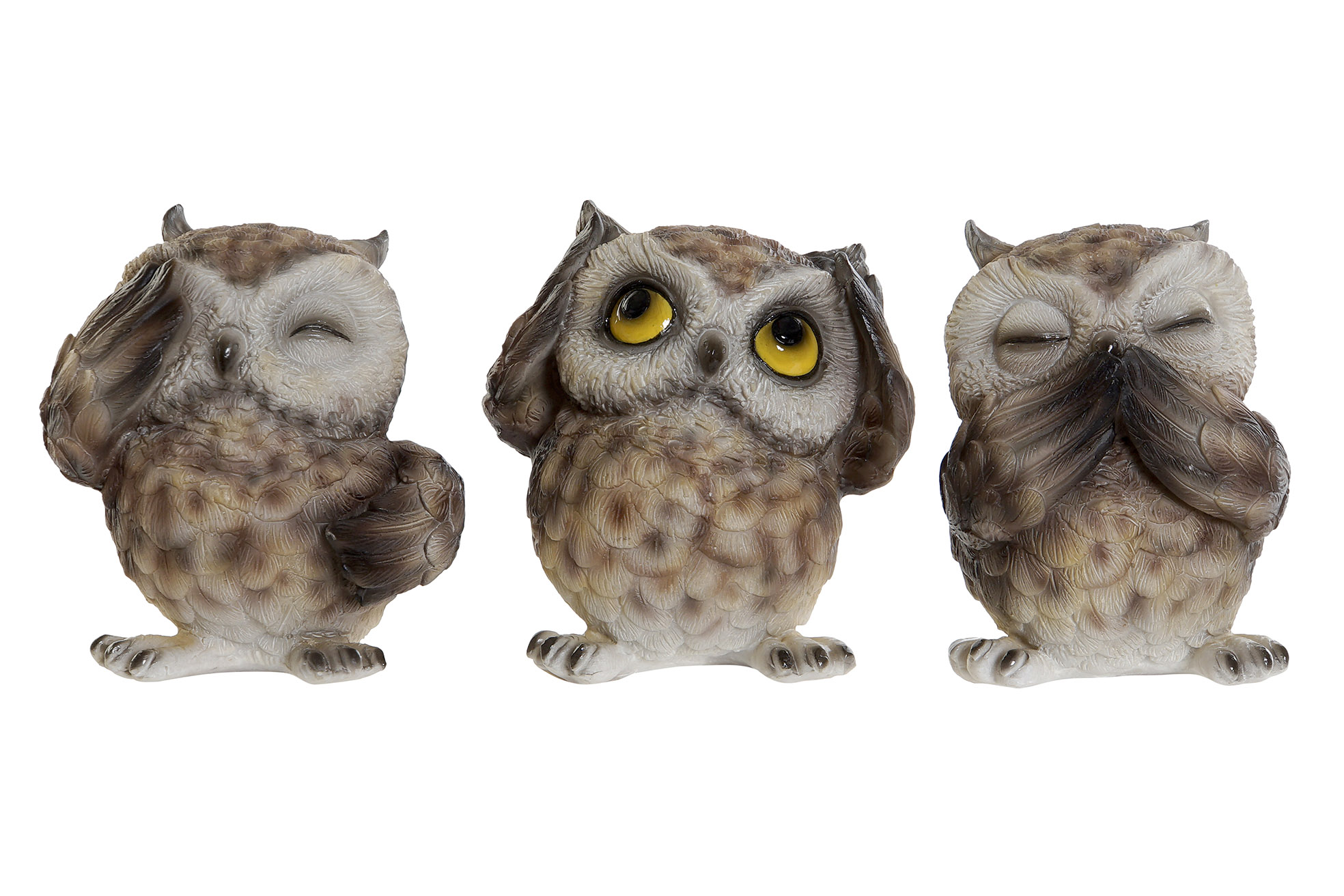 FIGURA RESINA 7,5X6X8 BUHO 3 SURT.