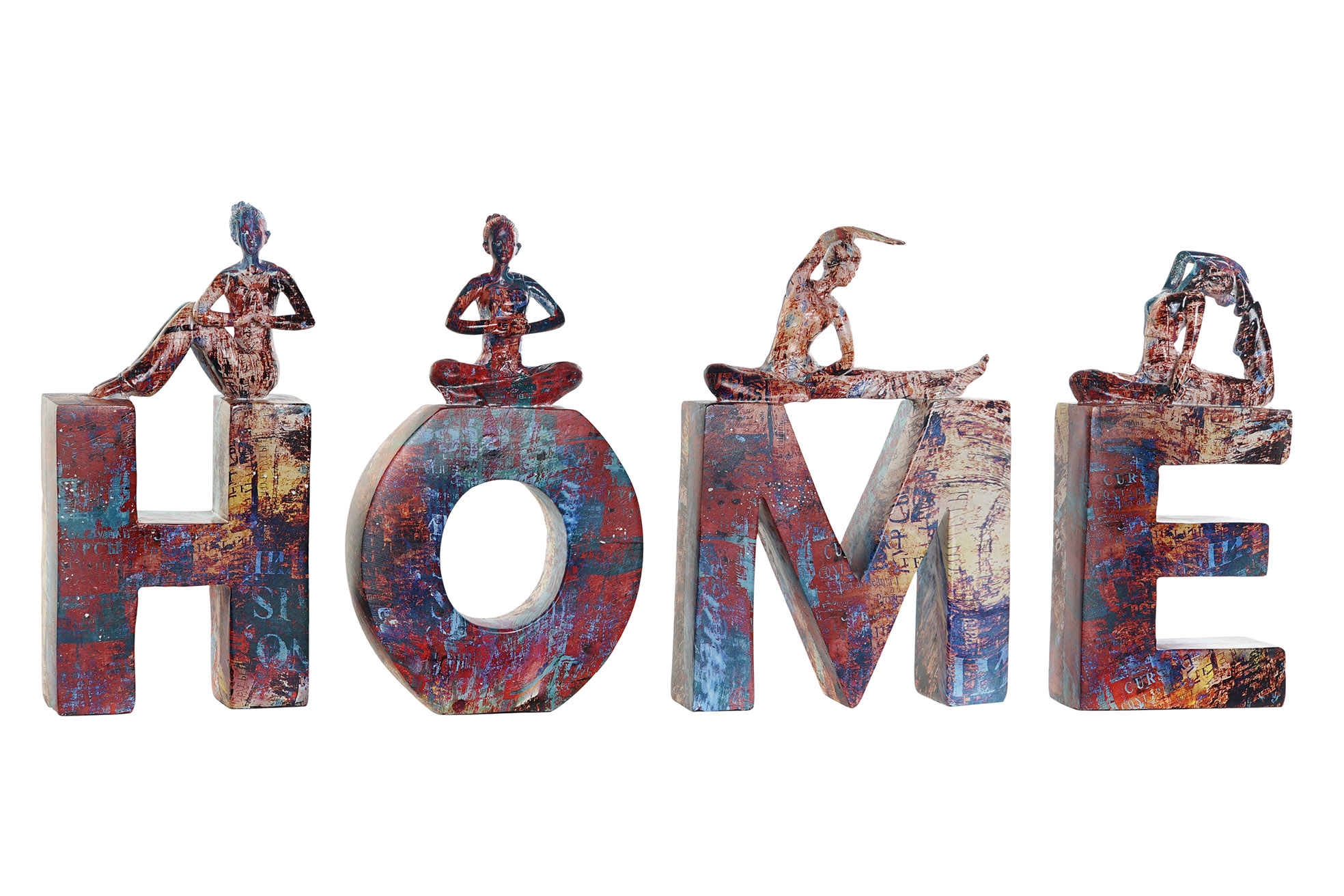 FIGURA SET 4 RESINA 11,5X4,5X23 HOME YOGA